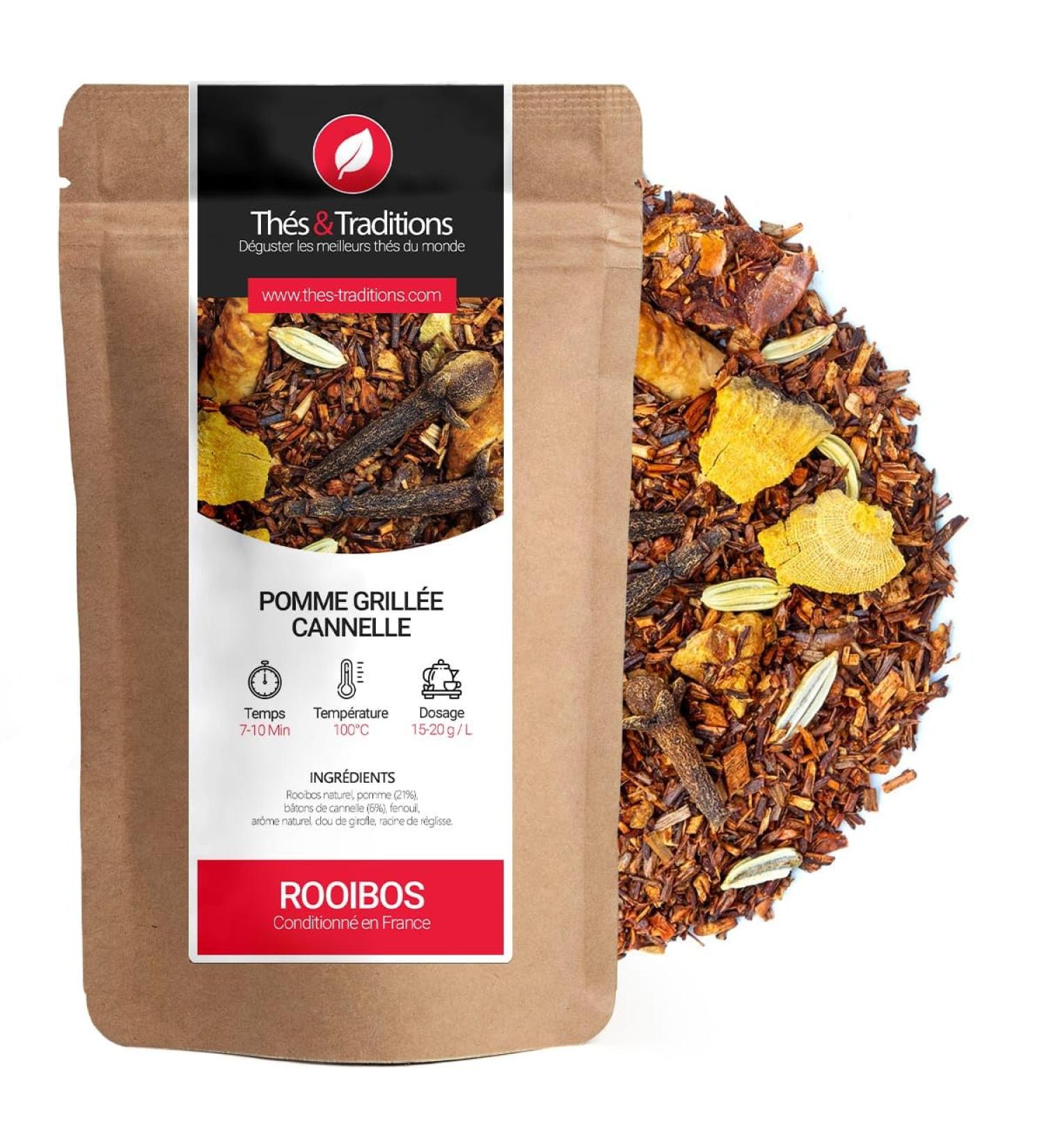  Th s & Traditions Rooibos Organic Cinnamon Grilled Apple | 100 g Loose Bag | Certified Organic Agriculture  - Buy Online on GoSupps.com