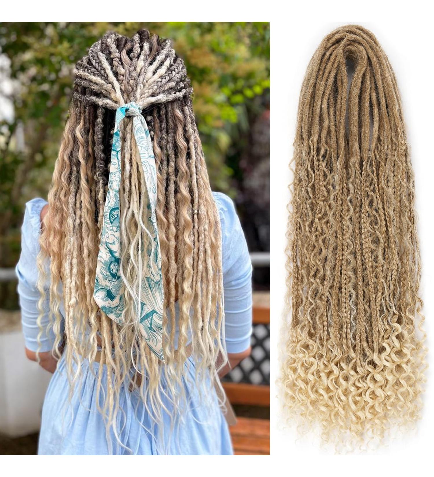 Leeven 24 Double Ended Boho Dreadlock Extension | 10 Strands Ombre Blonde - Buy Online on GoSupps.com