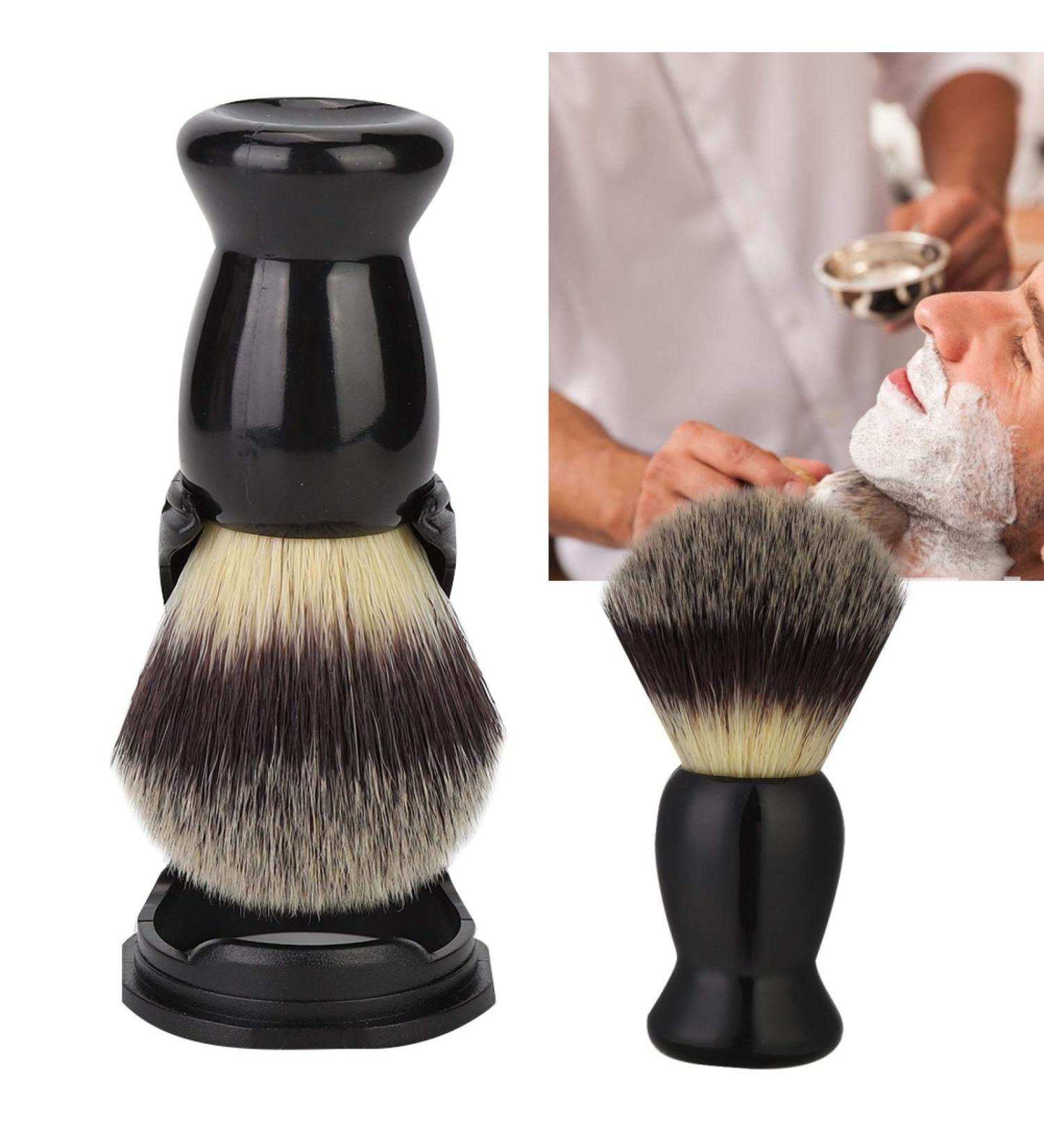 Anggrek Afeitar Razor Pinos - Professional Black Acrylic Razor & Beard Brush Set for Easy Travel | International Shipping Available - Buy Online on GoSupps.com