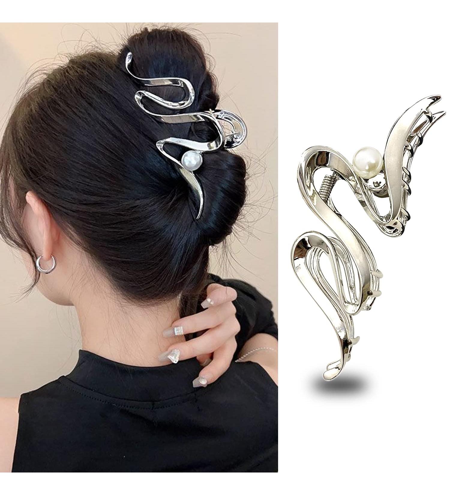 Large Pearl Hair Claw Clip for Strong Hold and Styling - Non-Slip Hair Clamp Barrette for Women and Girls - Buy Online on GoSupps.com