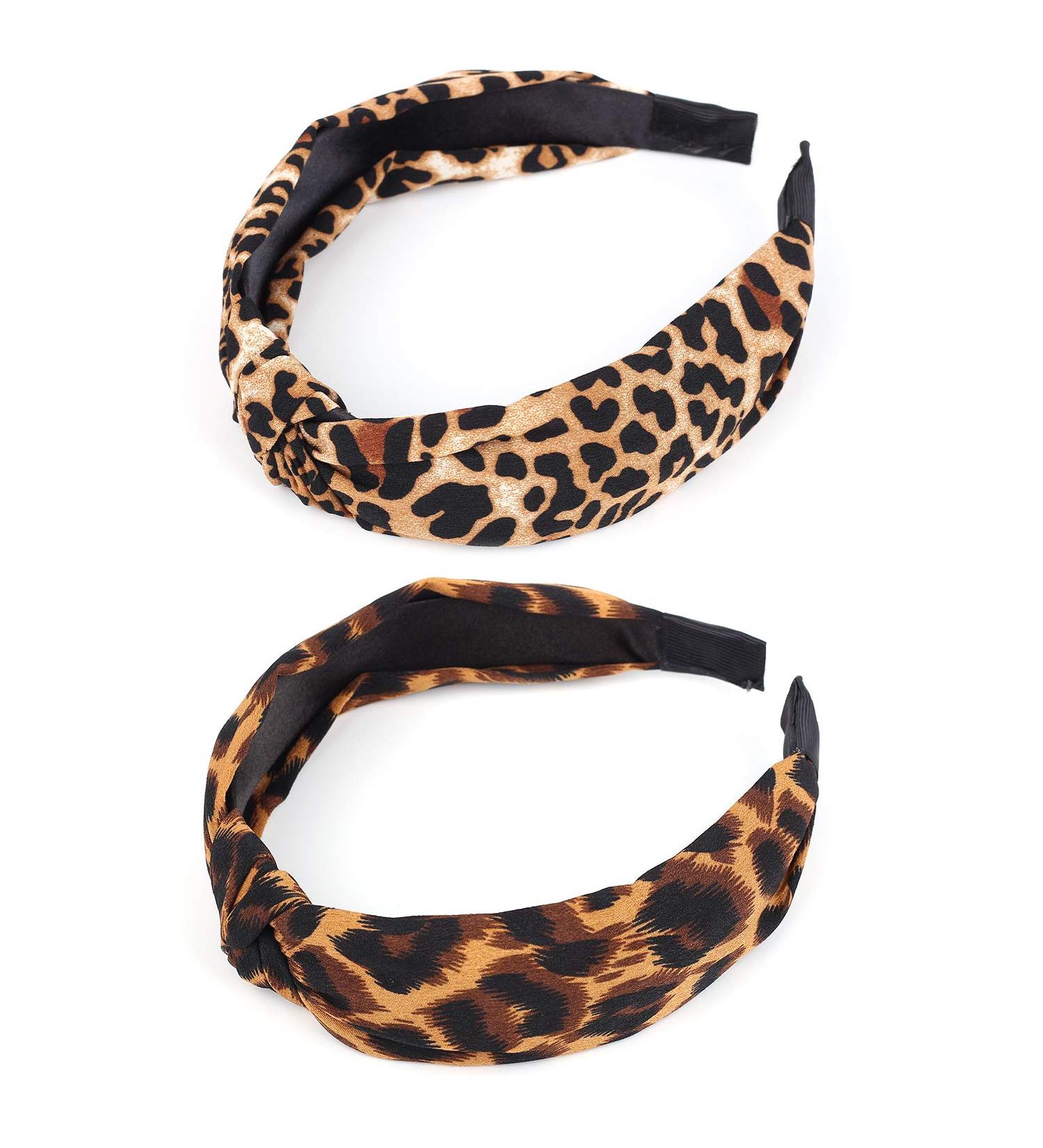 Belerry 2 Pack Leopard Hairbands | Stylish Knot & Turban Headbands for Women & Girls | Trendy Wide Headband Set for International Shipping - Buy Online on GoSupps.com