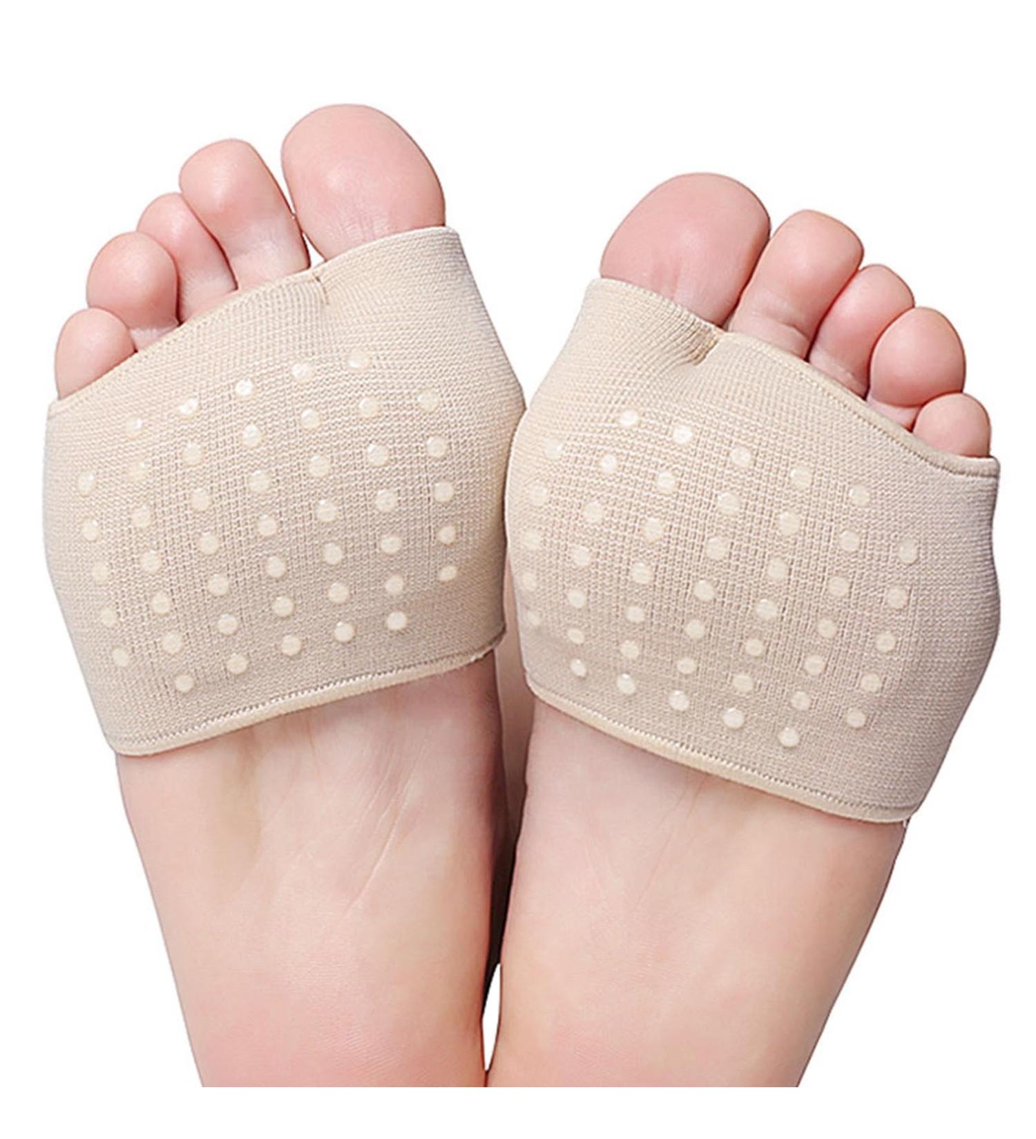 Putuo Forefoot & Midfoot Cushions - Gel Pads for Pain Relief | Anti-Slip Foot Cushion for Men & Women - 1 Pair Beige - Buy Online on GoSupps.com