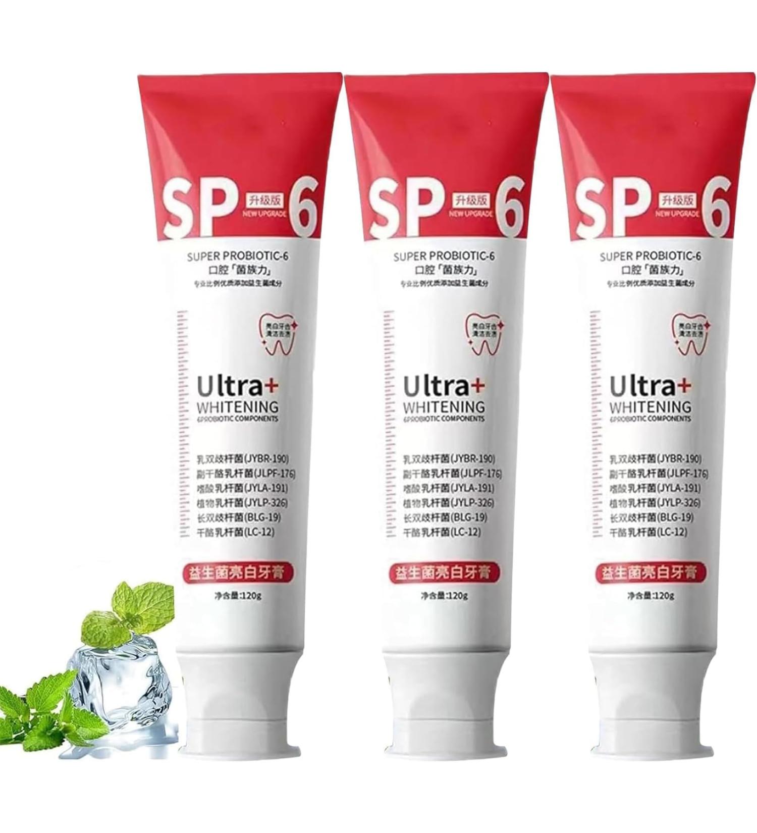 Ultra Whitening Toothpaste Sp-6 Probiotic Whitening Toothpaste Sp-6 Whitening and Stain Removing Toothpaste Deep Cleaning Toothpaste Prevents Tartar - Buy Online on GoSupps.com