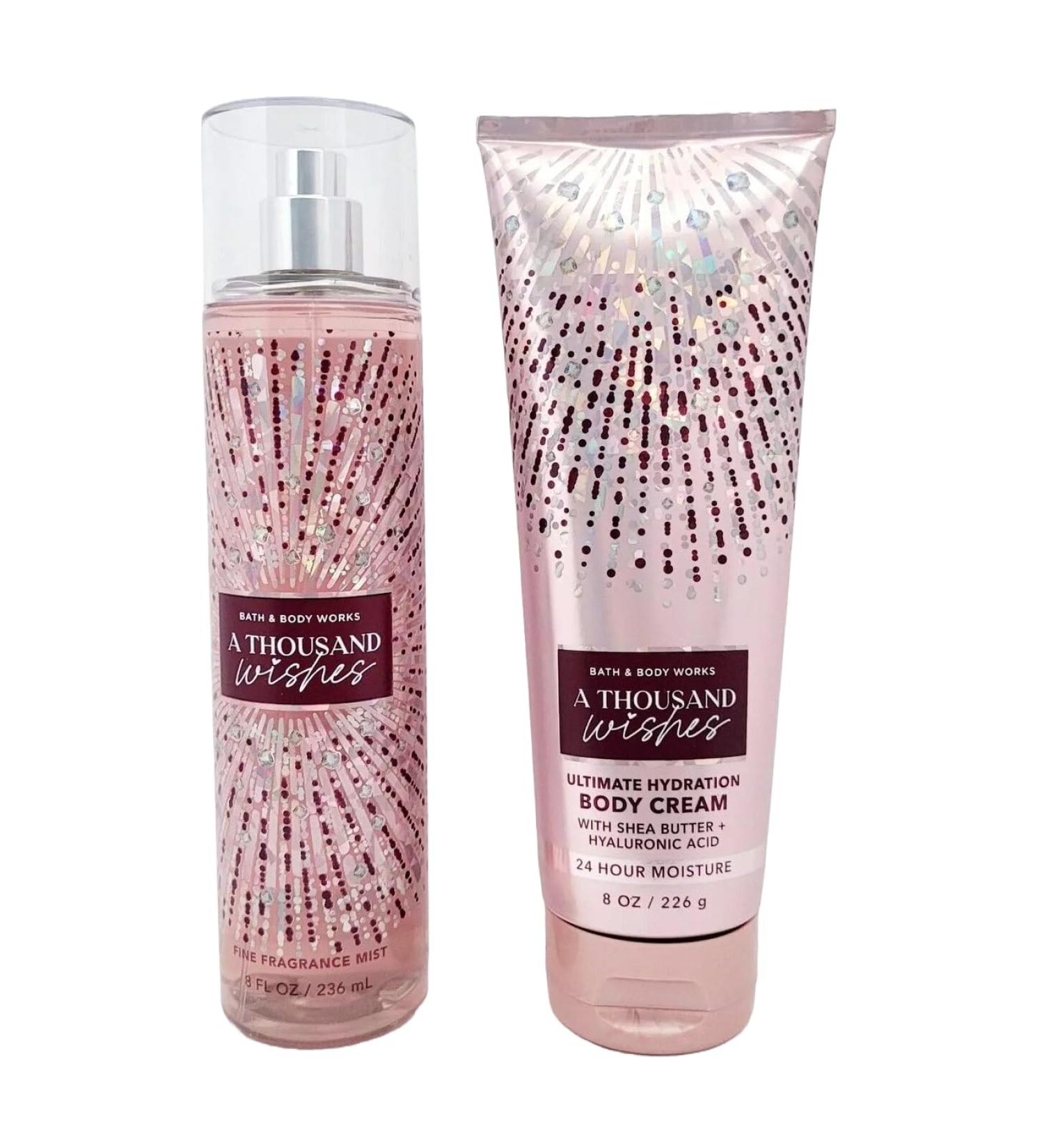 Bath & Body Works A Thousand Wishes Gift Set - Fine Fragrance Mist & Ultra Shea Body Cream | International Shipping Available - Buy Online on GoSupps.com