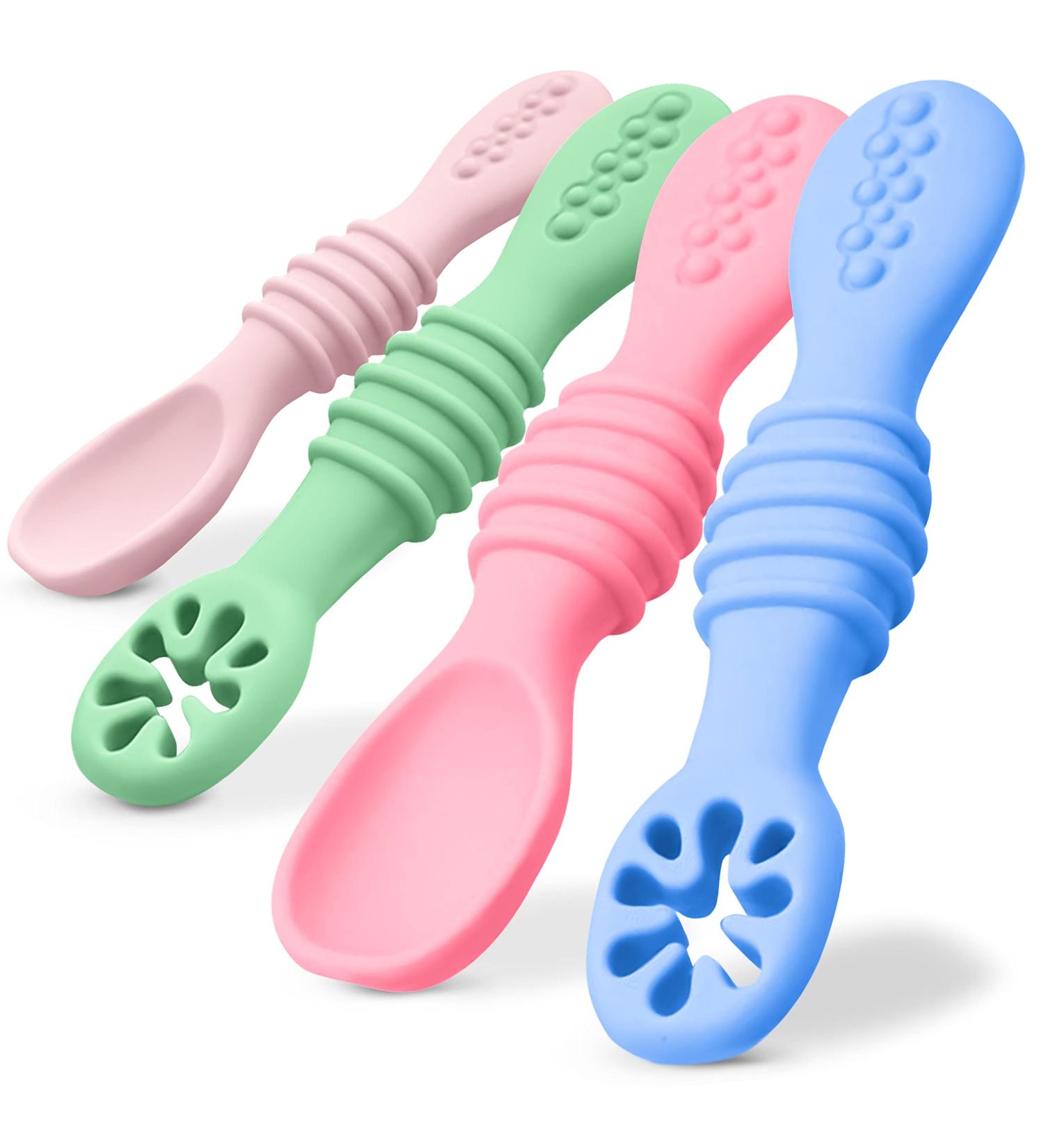 Mammacita Baby Spoon - Ideal for 4 Months+ | Perfect for Baby Led Weaning Porridge & Complementary Foods | Dental Aid for Infants - Buy Online on GoSupps.com