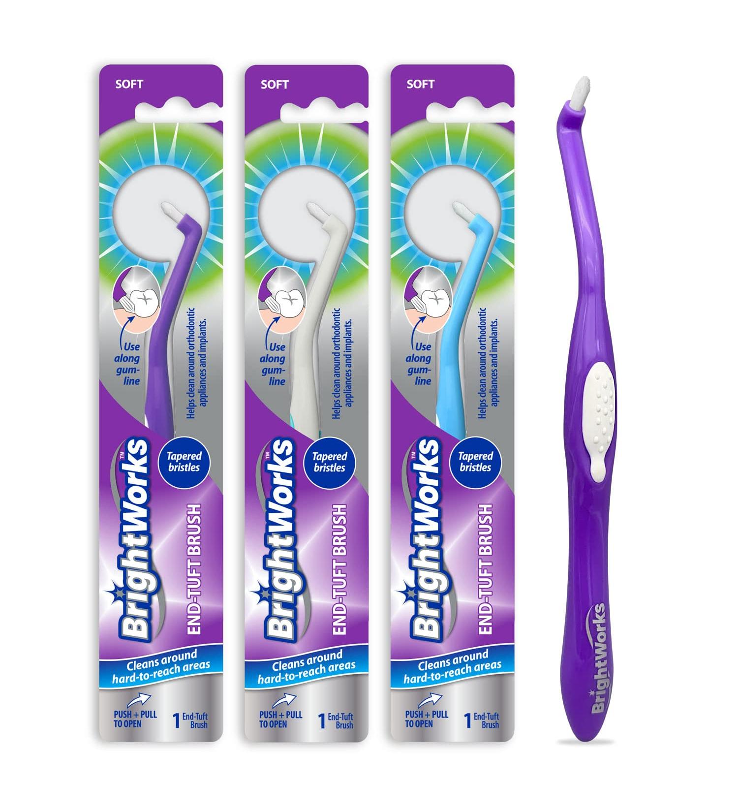 End Tuft Brush for Crowns, Bridges, Implants, and Teeth Gaps - Pack of 3 - Buy Online on GoSupps.com