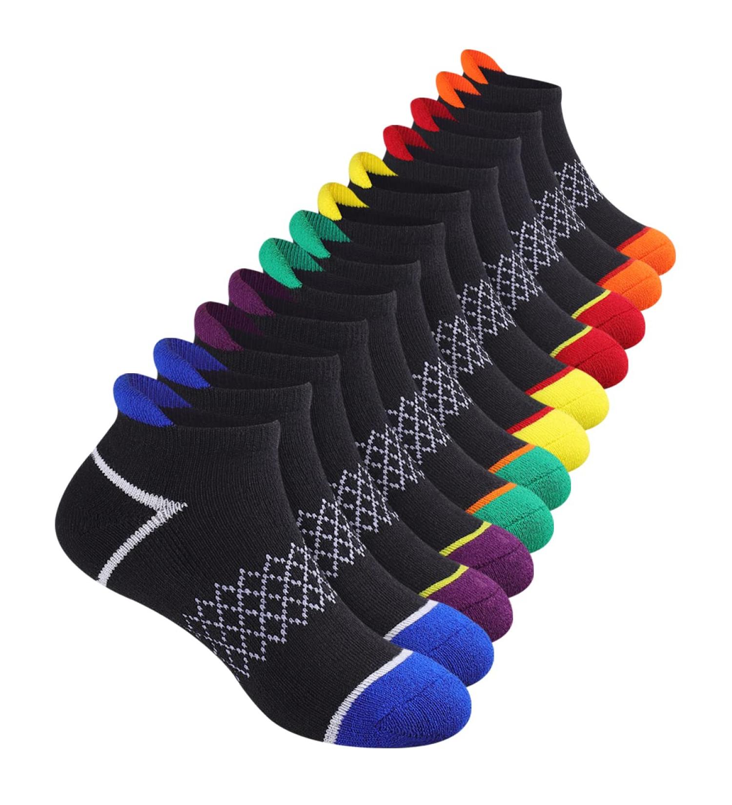 Boys Ankle Athletic Socks - 12 Pairs Kids Black Socks 7-10 Years - Buy Online on GoSupps.com