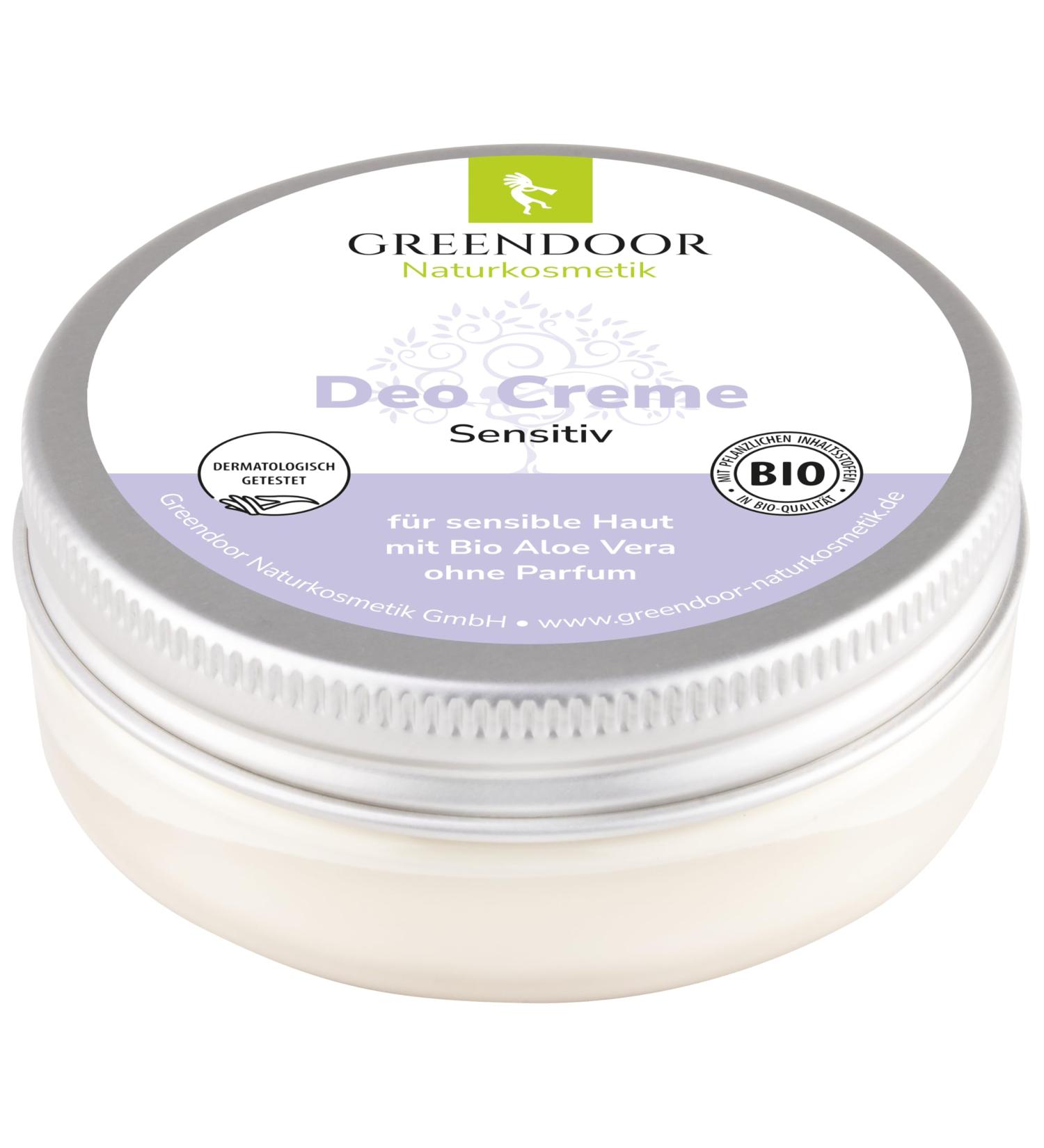  GREENDOOR GREENDOOR Sensitive Cream Deodorant 50ml effective natural deodorant without perfume and aluminum vegan 100% recycled plastic container with organic coconut oil virgin cocoa butter allergen-free - Buy Online on GoSupps.com