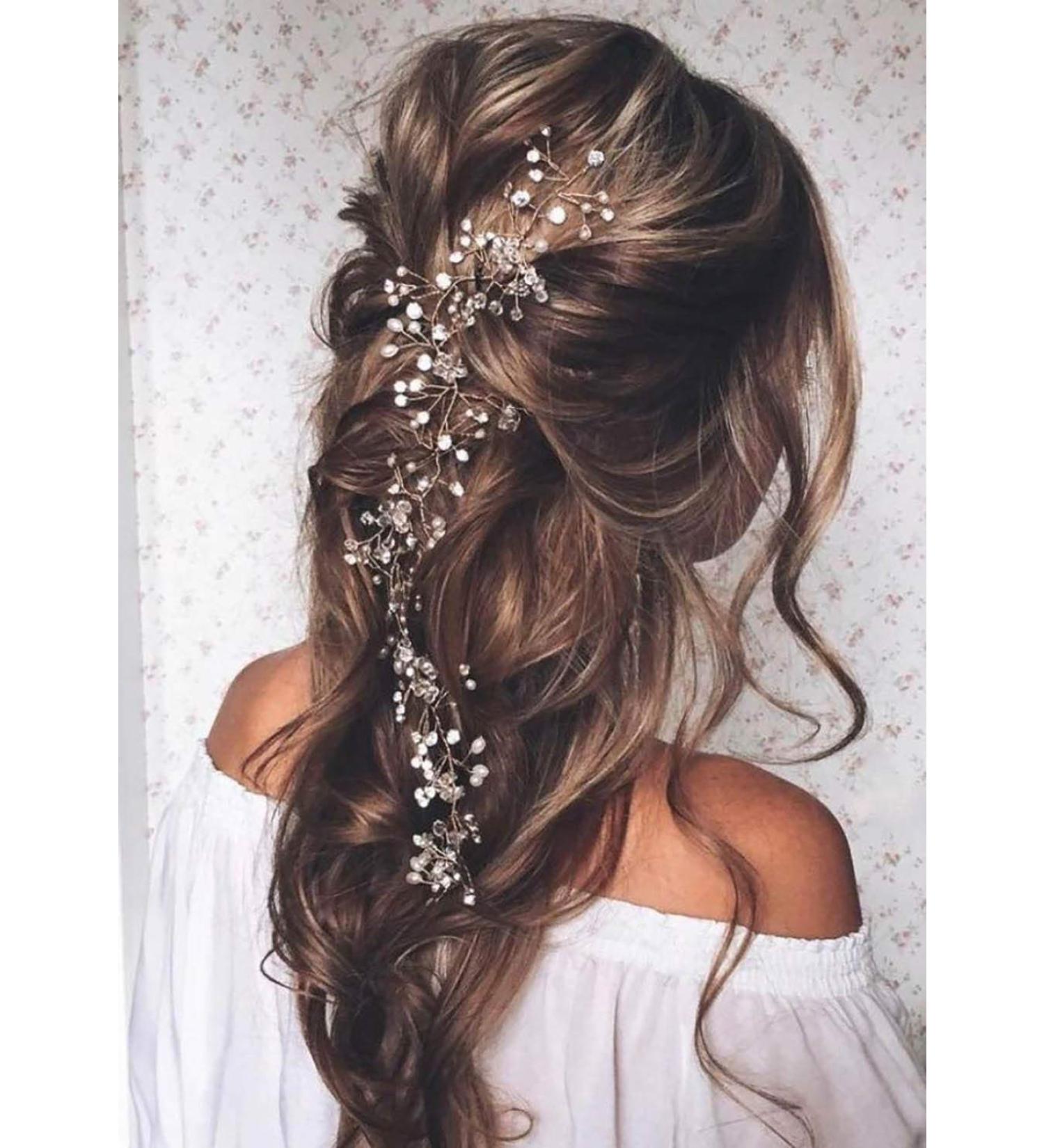 Unicra Wedding Bridal Crystal Hair Vines Headbands | Elegant Headpiece for Brides & Bridesmaids (Silver) - Buy Online on GoSupps.com
