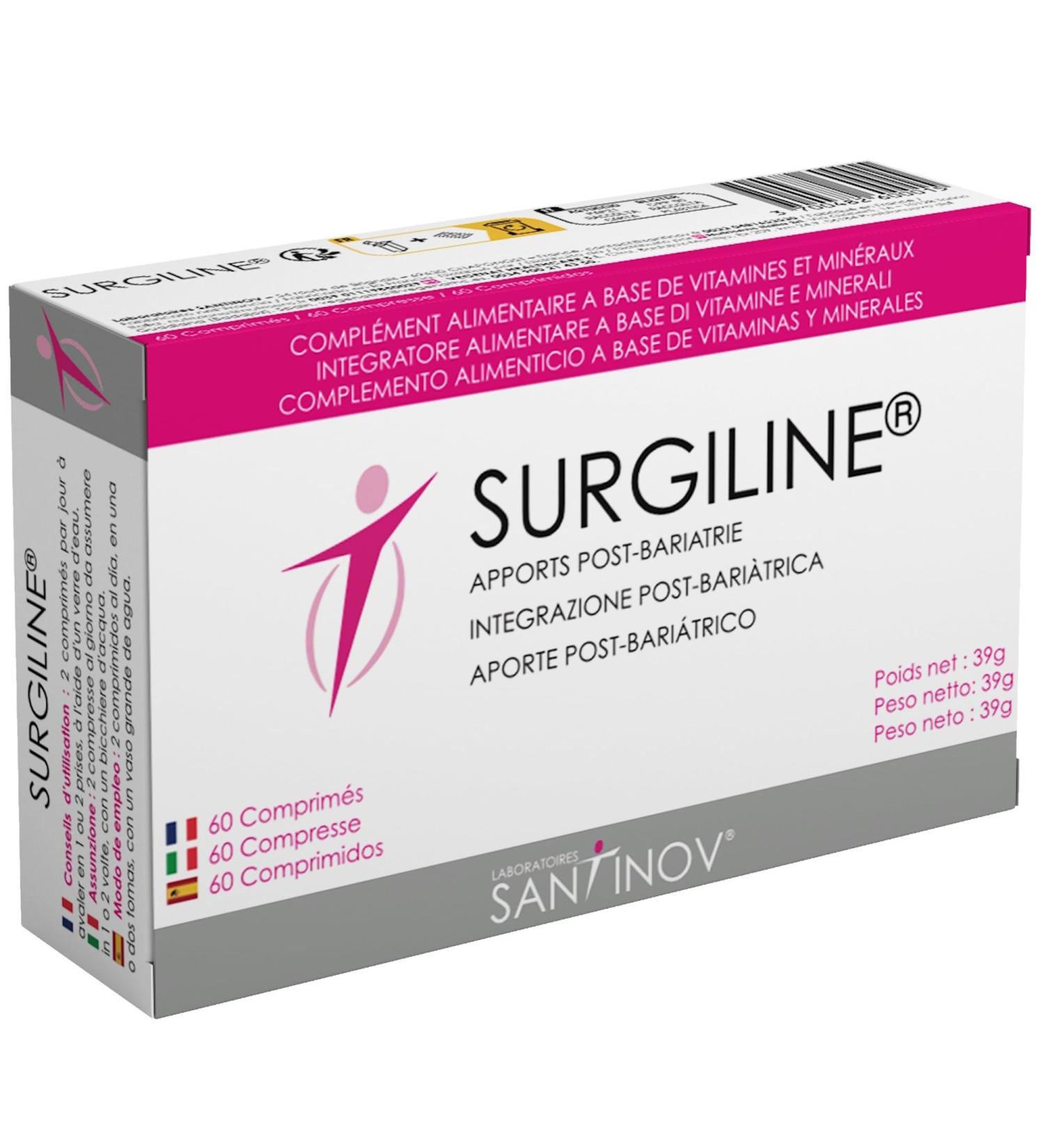 SANTINOV - SURGILINE - Post Bariatric Tablets - Sleeve Gastrectomy Bypass Gastric Ring - 2 Supplements in One: Vitamins and Minerals + Magnesium - Buy Online on GoSupps.com