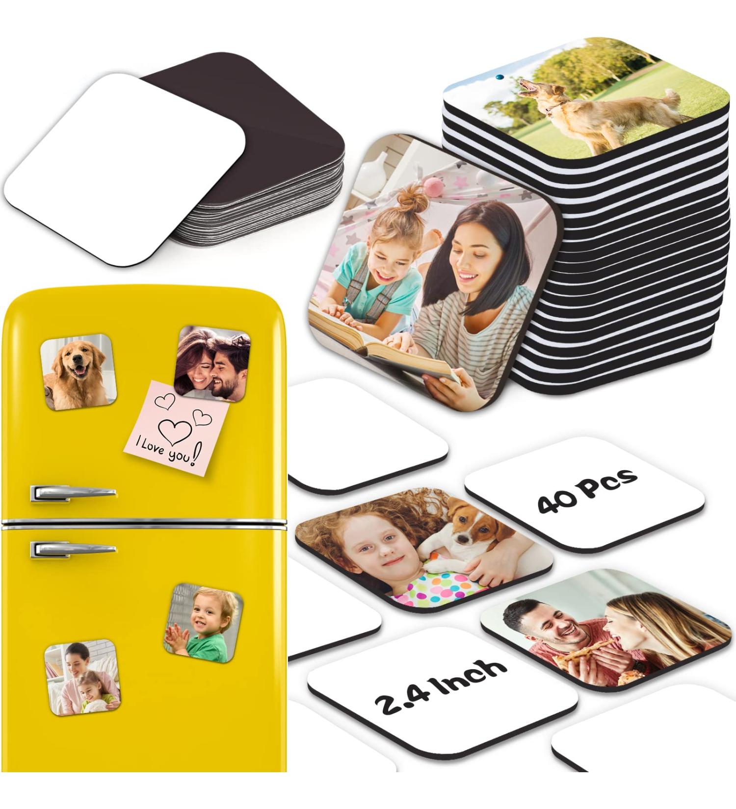 Sublimation Magnet Blanks - 40 PCS Personalized Bulk Set with 20 Larger Square Blanks and 20 Fridge Magnets - Ideal for Custom DIY Crafts and Home Decor (6 x 6 cm) - Buy Online on GoSupps.com