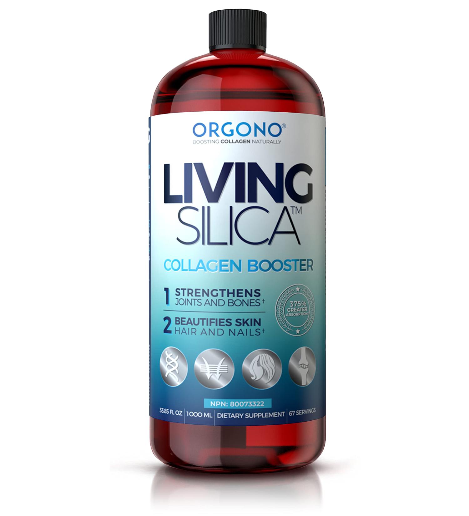 Living Silica Collagen Booster | Vegan Collagen Boosting | Supports Healthy Collagen and Elastin Production for Joint & Bone Support Glowing Skin Strong Hair & Nails. Liquid. (1000 ml 67 servings). Canad  - Buy Online on GoSupps.com