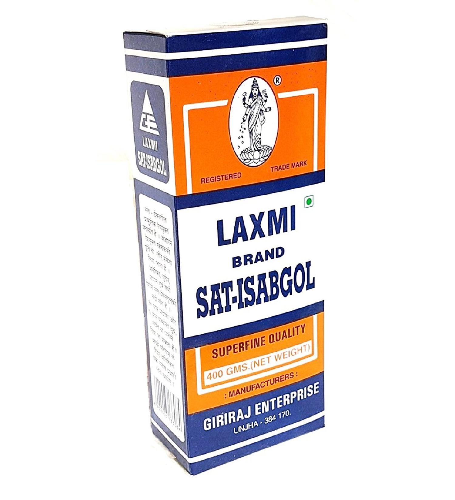 Laxmi Sat Isabgol 400g White - Natural Psyllium Husk for Digestive Health - Buy Online on GoSupps.com