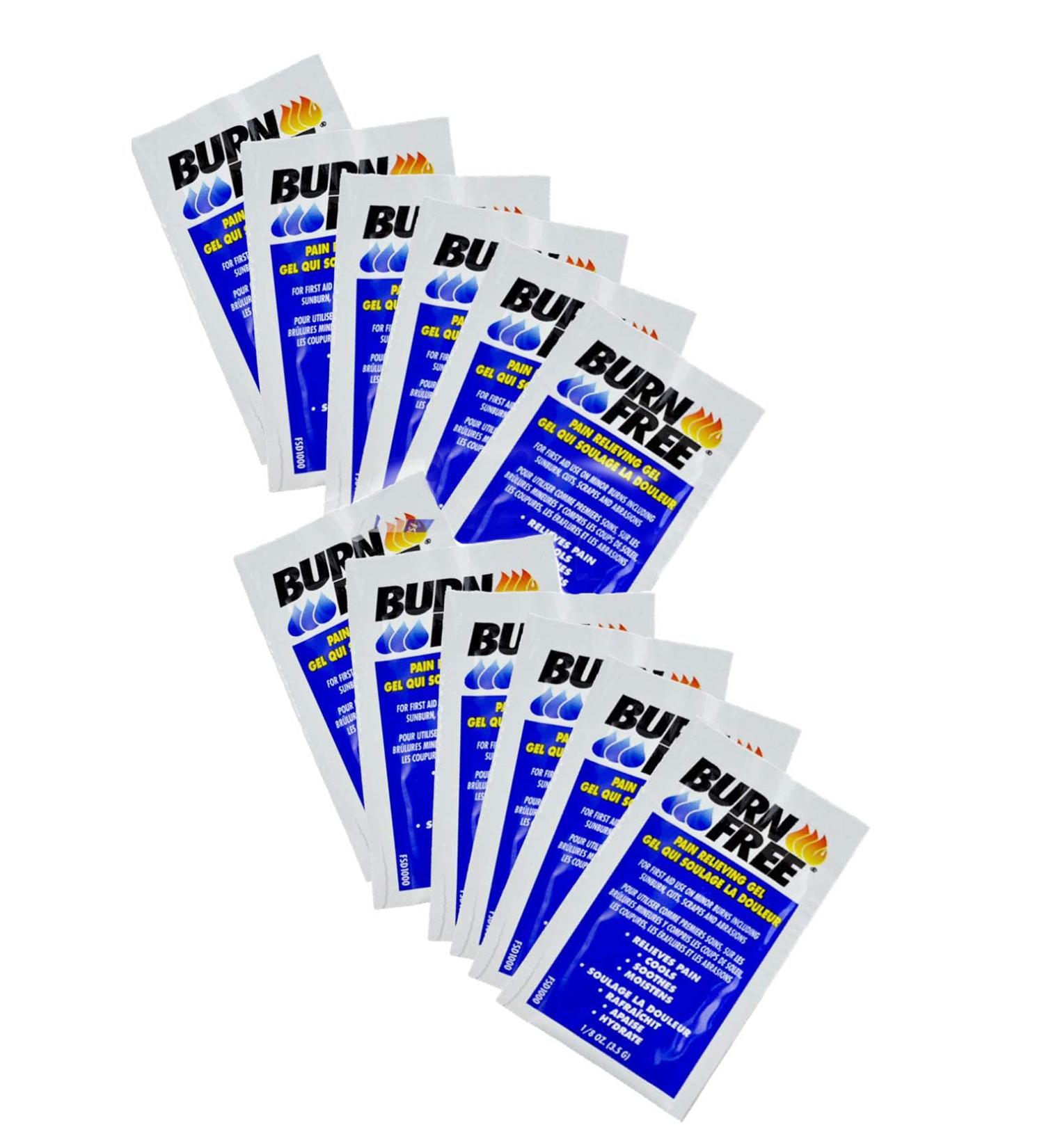 Burn Free Pain Relieving Gel Single Use Packet 12 Pack/Cools, Soothes, Moisturizes, Relieves Pain/For all minor burns including sunburn / 12 x 1/8 ounce