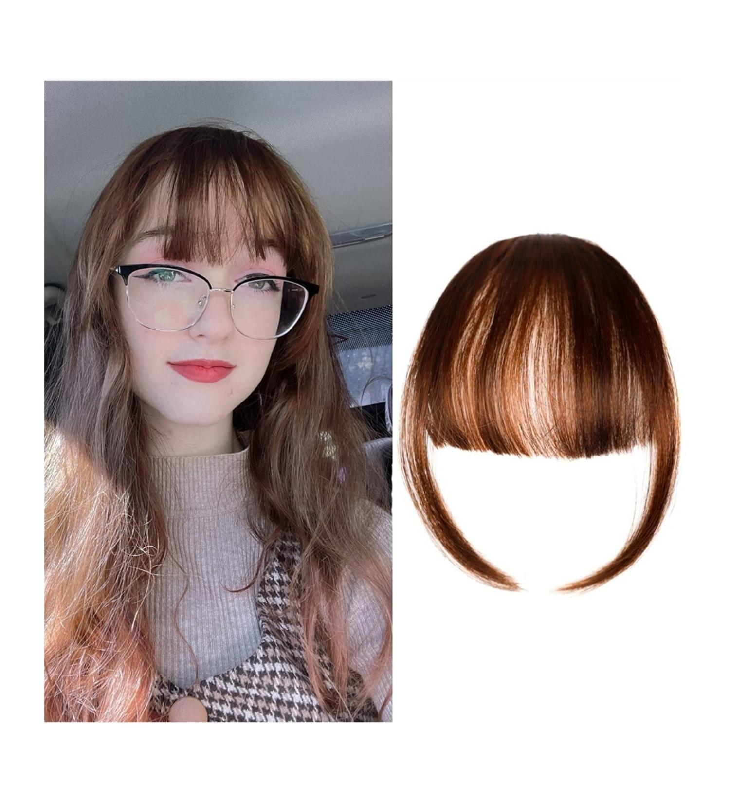 Bangs Clip in Bangs Fake Invisible Synthetic Bangs Front Fringes One Piece Straight Clip in Hair pieces Hair Extensions 3D-neat Flat Air Bangs Fake Hair Accessories for Women Curved Bangs for Daily 2 pcs K18 2M30# - Buy Online on GoSupps.com