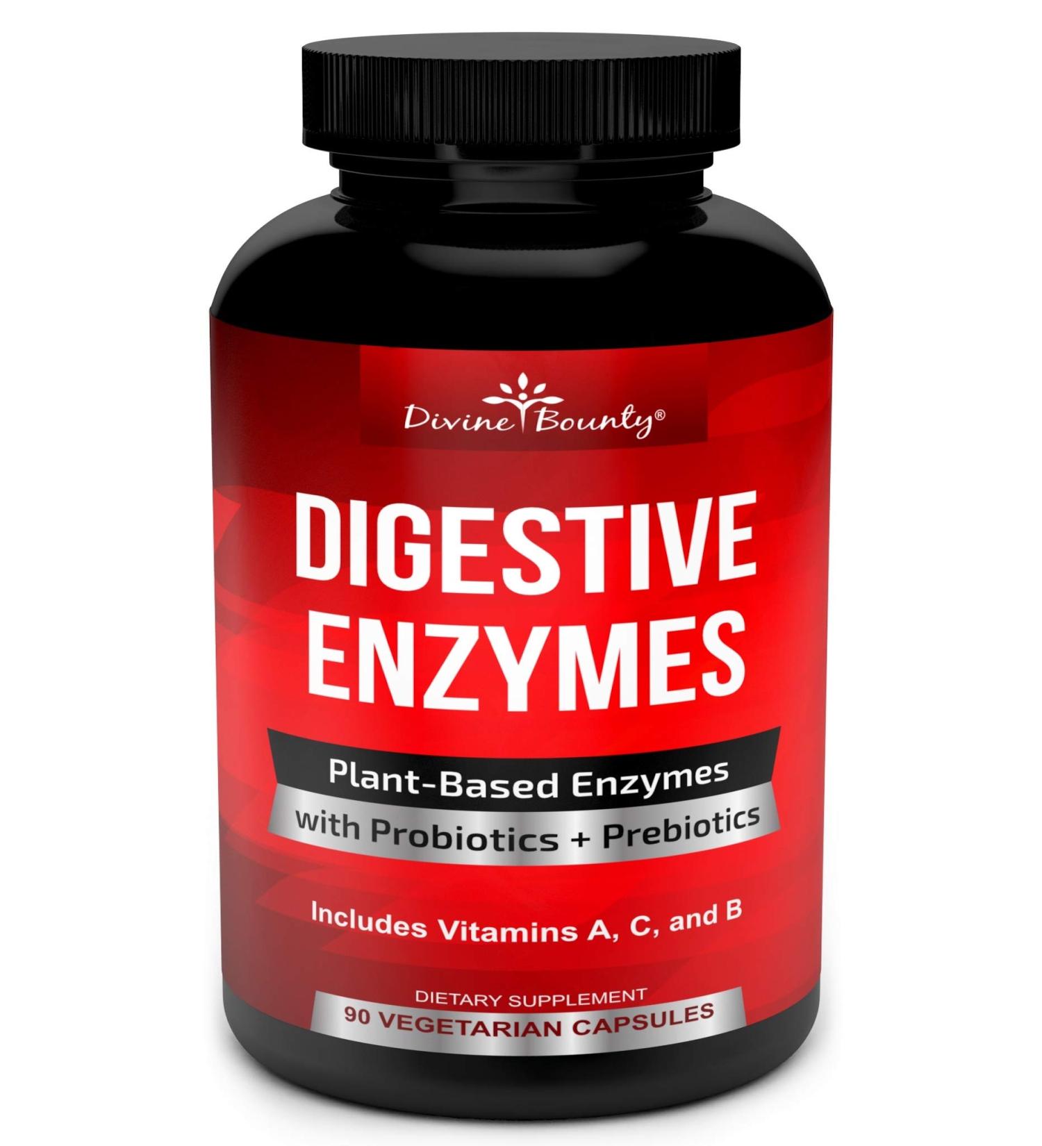 Digestive Enzymes with Probiotics & Prebiotics - 90 Vegetarian Capsules for Healthy Digestion - Buy Online on GoSupps.com