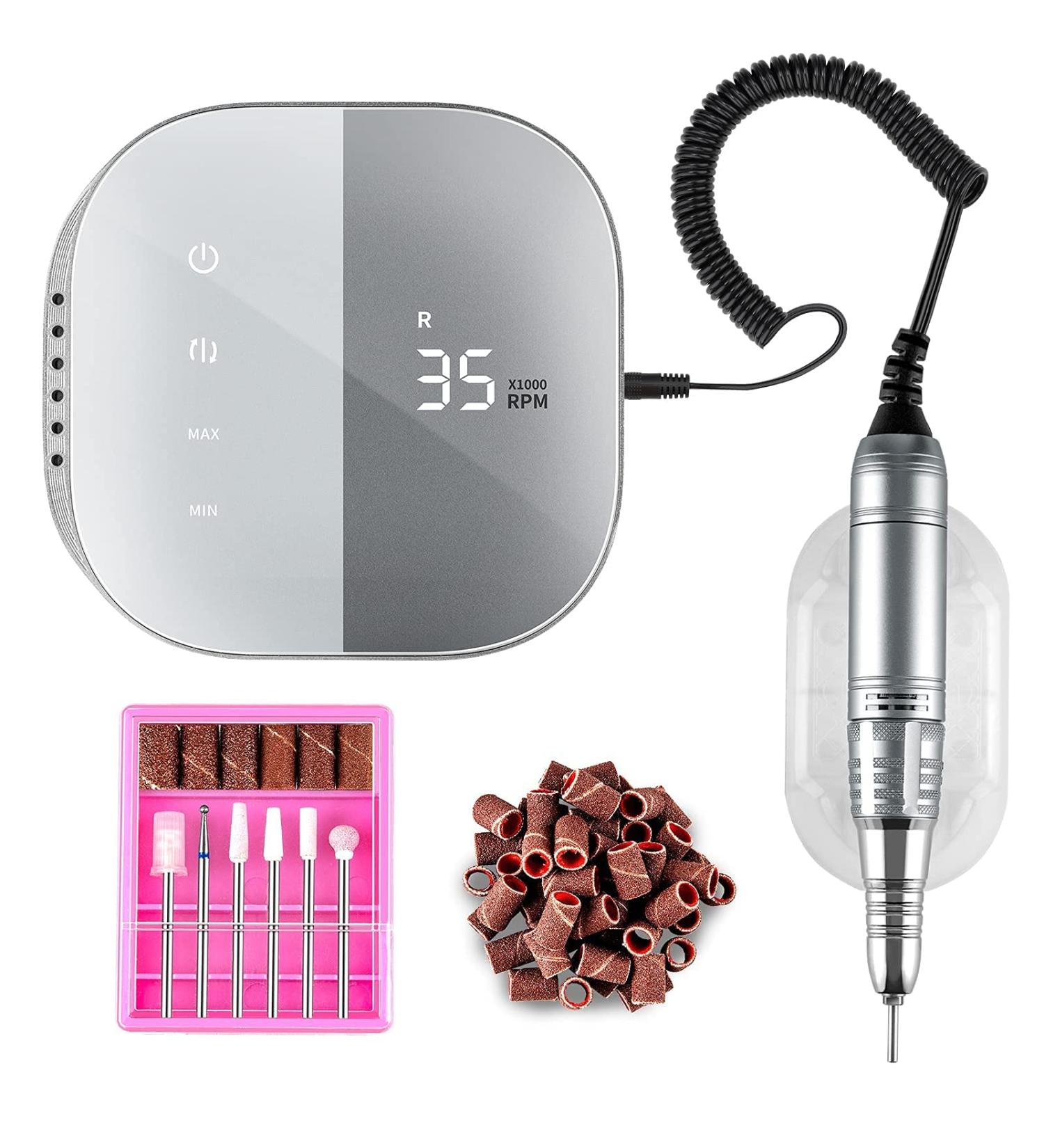 Buy Madenia Electric Nail Maser TouchPro - 35000 RPM Professional Nail File Set with HD Display & 6 Bits for Manicure & Pedicure | International Shipping Available - Buy Online on GoSupps.com