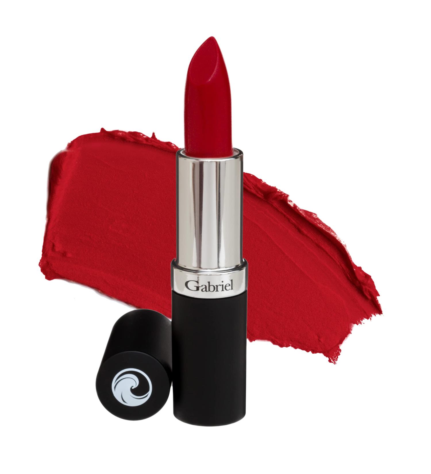 Gabriel Cosmetics Lipstick - Pomegranate Deep Red/Cool Cr me | Natural, Paraben-Free, Vegan, Gluten-Free | Cruelty-Free Non GMO | .13 oz - Buy Online on GoSupps.com