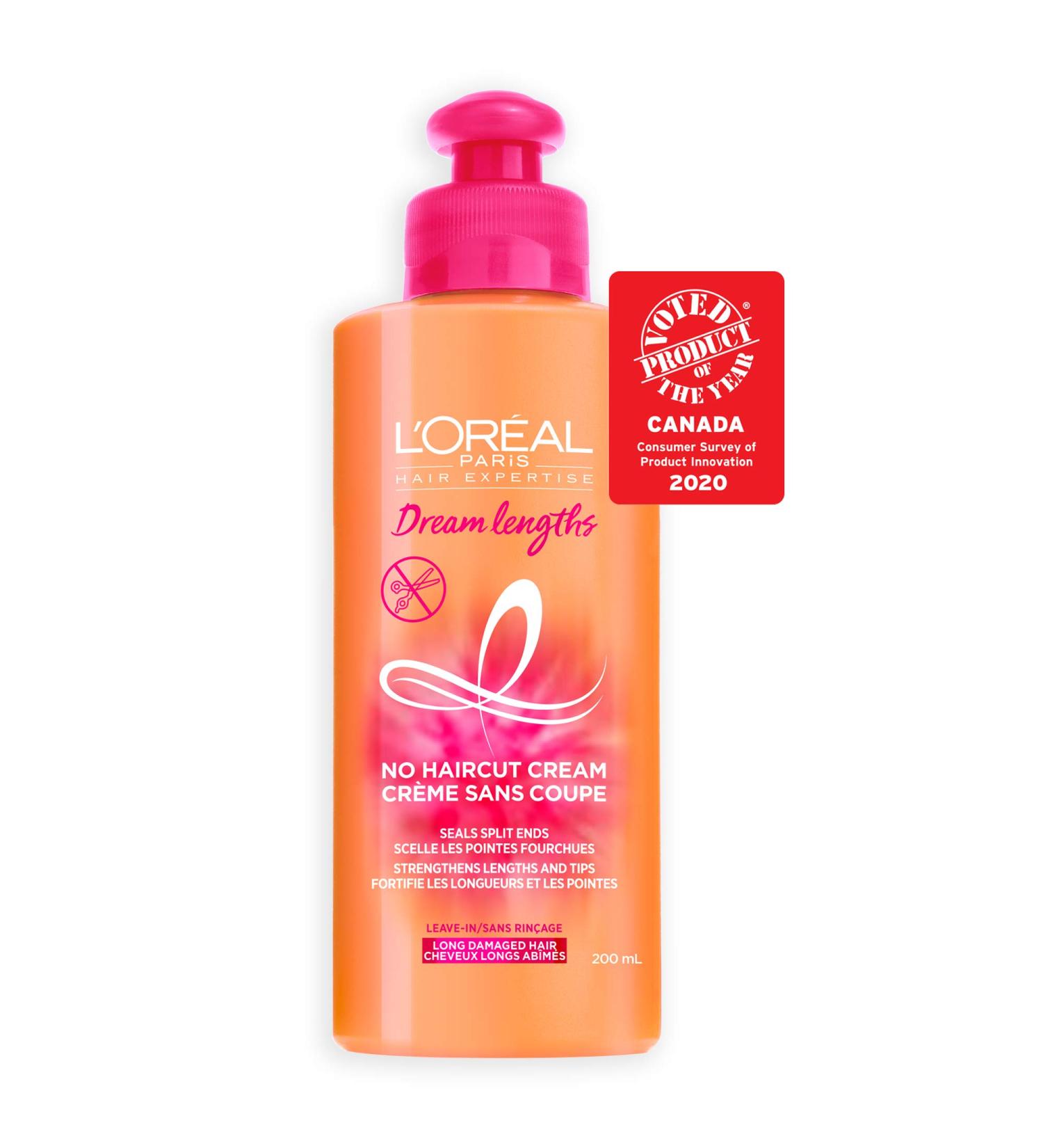 L Or al Paris Dream lengths No Haircut Cream Treatment with Vegetal Keratin Castor Oil and Vitamins Styling Heat Protection to 180 C 200 ml - Buy Online on GoSupps.com