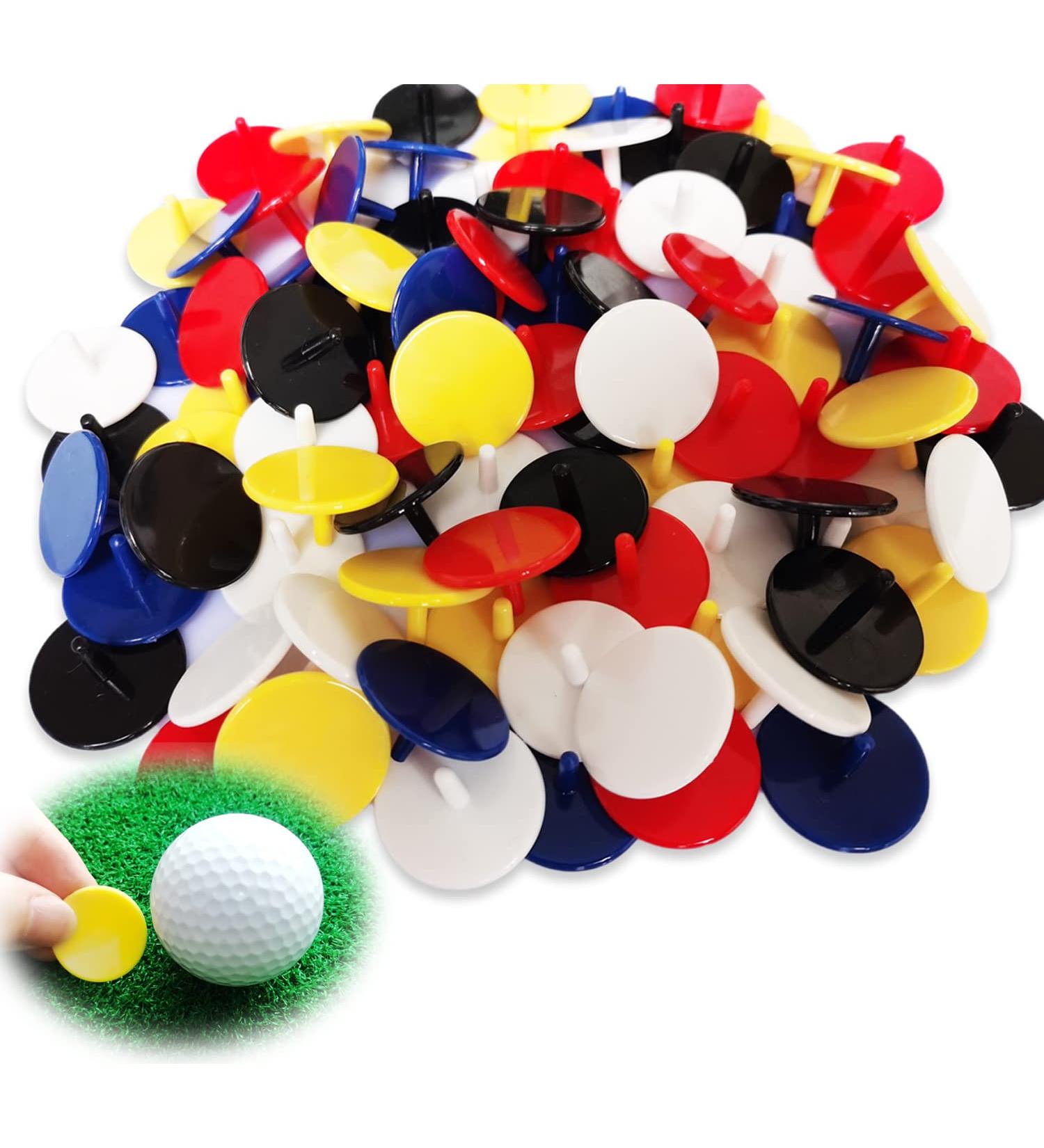 Adhere Golf Ball Marker 100pcs Plastic Position Quarter Size 0.94 Flat Mix Color Marker - Buy Online on GoSupps.com