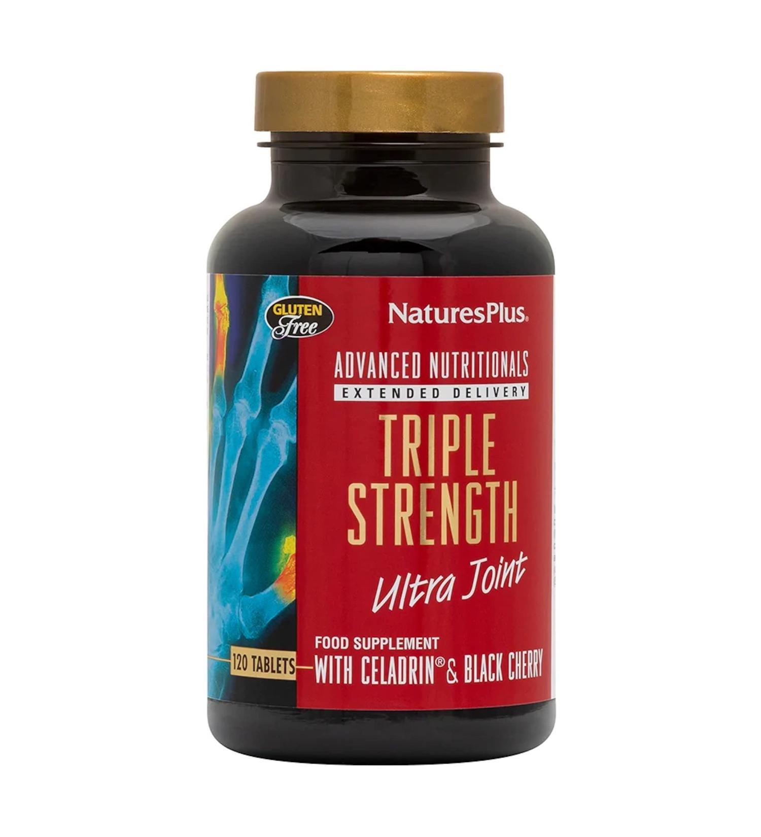 NaturesPlus Ultra Joint Triple Strength Glucosamine with MSM, Chondroitin, Vitamin C, Manganese, Black Cherry, Celadrin - 120 Tablets - Buy Online on GoSupps.com