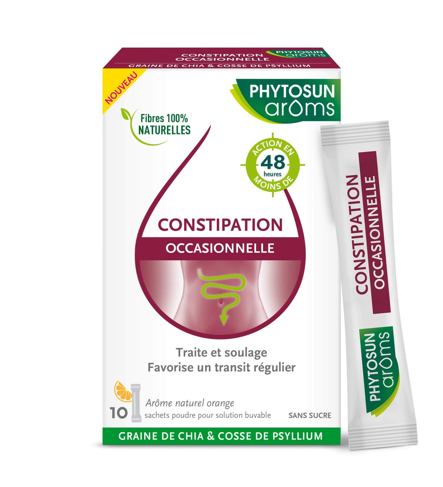 PHYTOSUN AROMS - Occasional Constipation - Natural Orange Flavor - Sugar Free - 10 Powder Sachets for Oral Solution - Buy Online on GoSupps.com