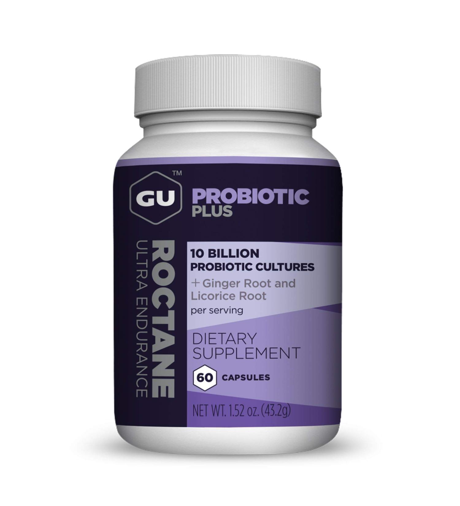 GU Energy Roctane Probiotic Plus Licorice Root & Ginger Capsules - 60 Count Bottle - Buy Online on GoSupps.com