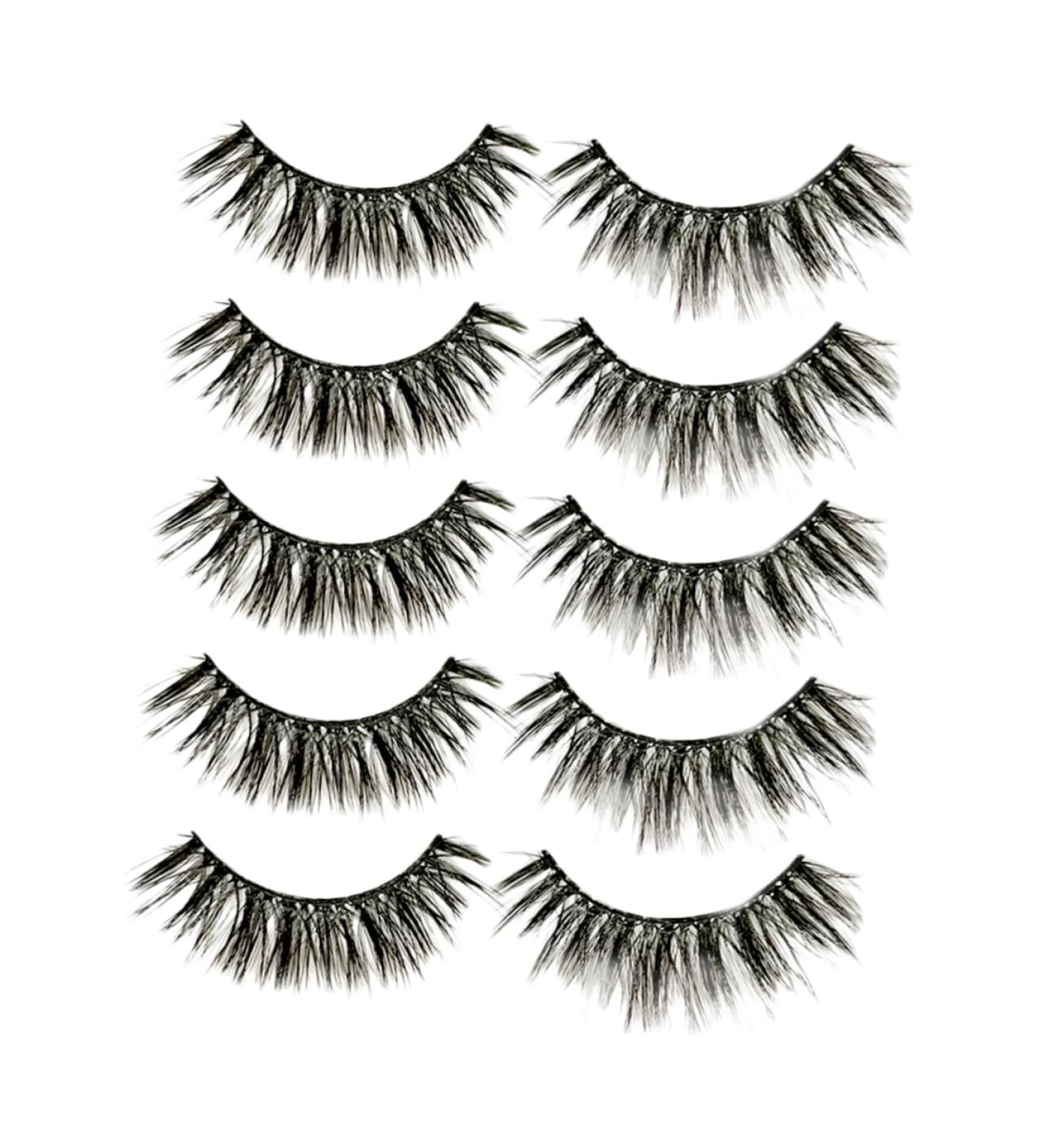minkissy 5 Pairs eyelashes natural European and American lashes dense fake eyelash cross eyelash natural eyelashes three-dimensional Fake eyelashes natural false lashes 3d - Buy Online on GoSupps.com