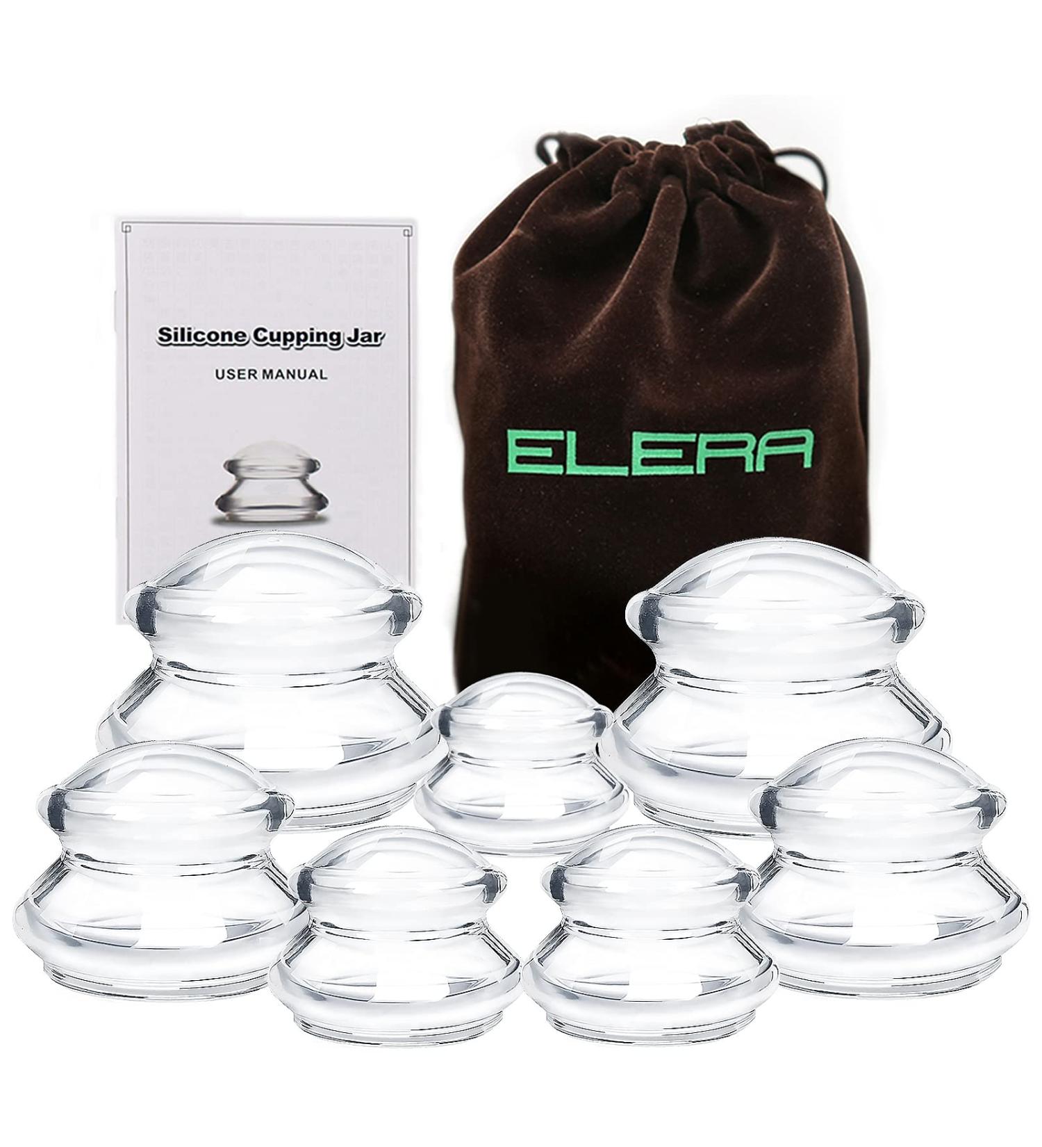 ELERA Silicone Cupping Therapy Set - 7 Professional Chinese Massage Cups for Cellulite Reduction - Buy Online on GoSupps.com
