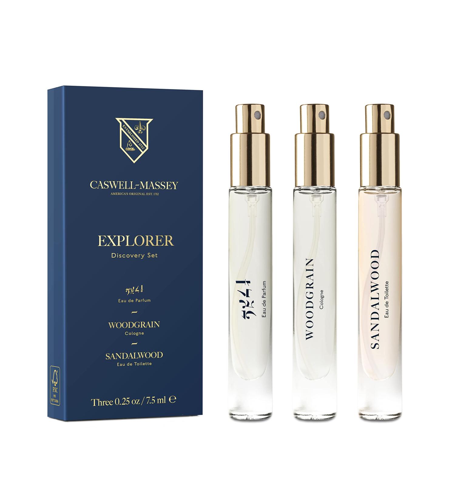 Caswell-Massey Explorer Cologne Discovery Set Includes 2571 Woodgrain & Sandalwood Indulge in Enduring American Scents Travel Size Cologne Set Cologne for Men 0.25 Fl Oz Each Explorer Trio 0.75 Fl Oz (Pack of 1) - Buy Online on GoSupps.com