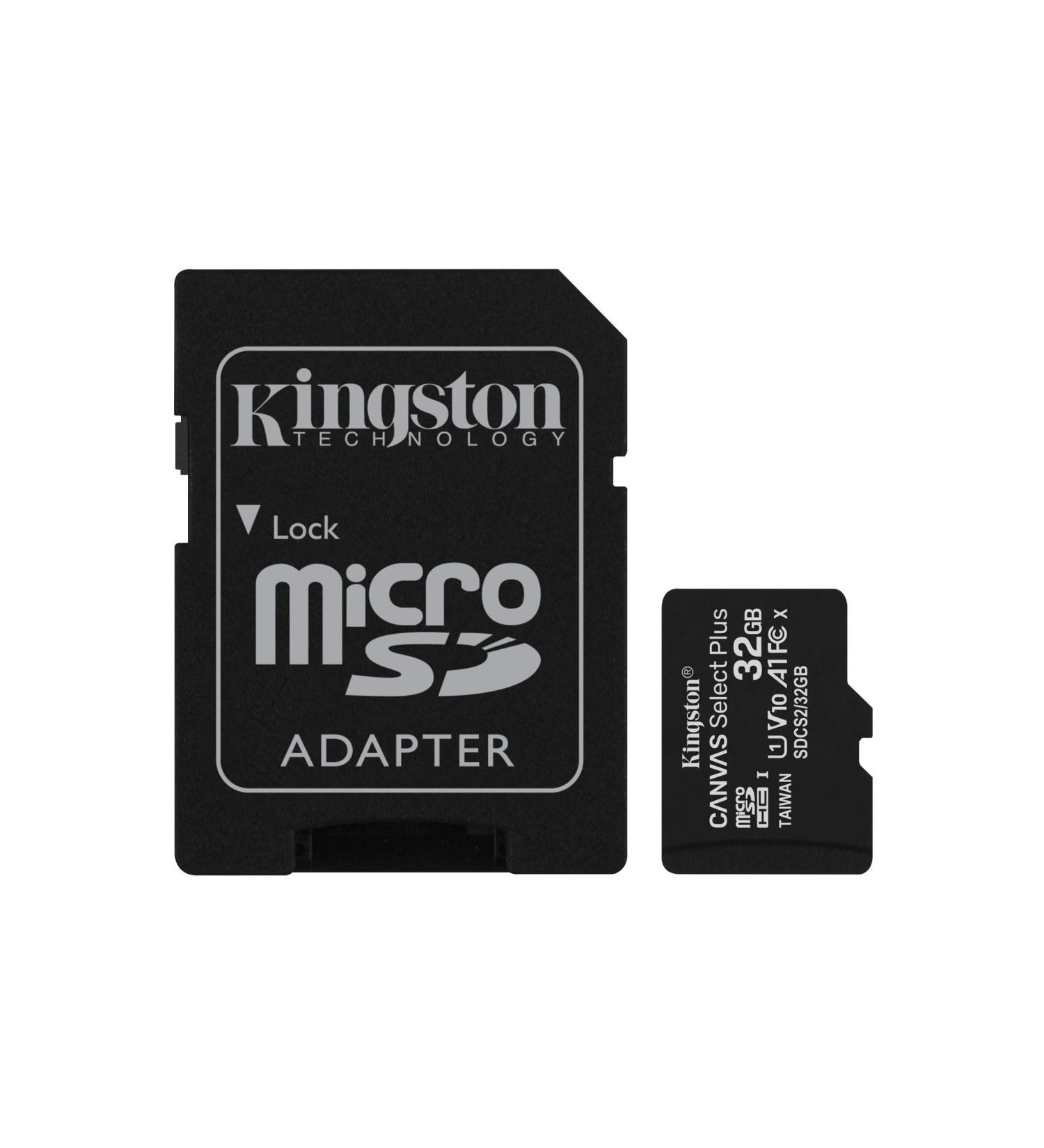 Kingston 32GB microSDHC Canvas Select Plus Memory Card + Adapter | 100MB/s Read Speed | A1 Class10 UHS-I | Fast 32GB MicroSD Card - Buy Online on GoSupps.com
