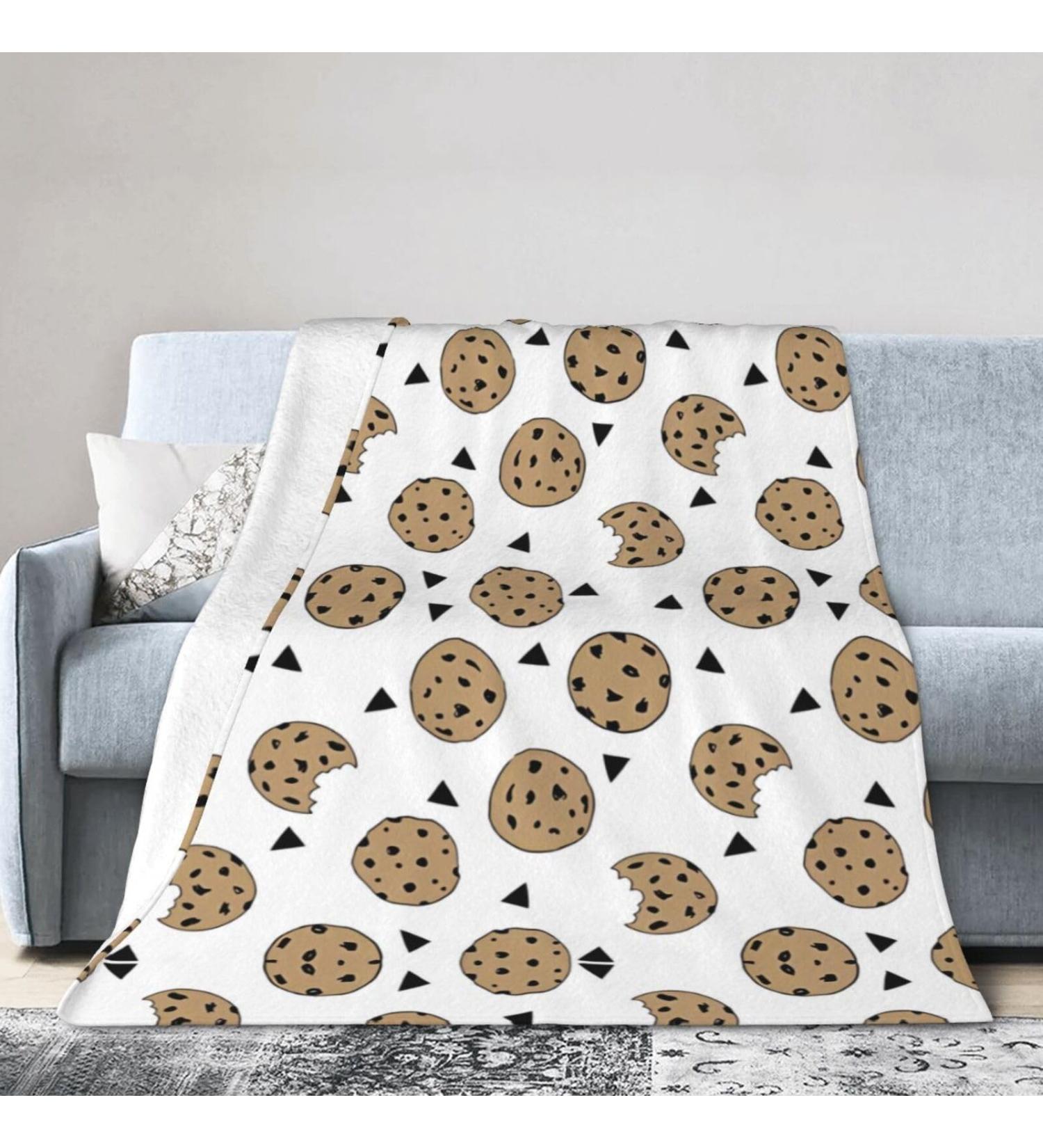 Yyhhaofa Cookies Food Chocolate Chip Biscuits 40"x30" Ultra Soft Micro Fleece Blanket - Anti-Wrinkle Hypoallergenic and Long Lasting Black 40"x30" - Buy Online on GoSupps.com