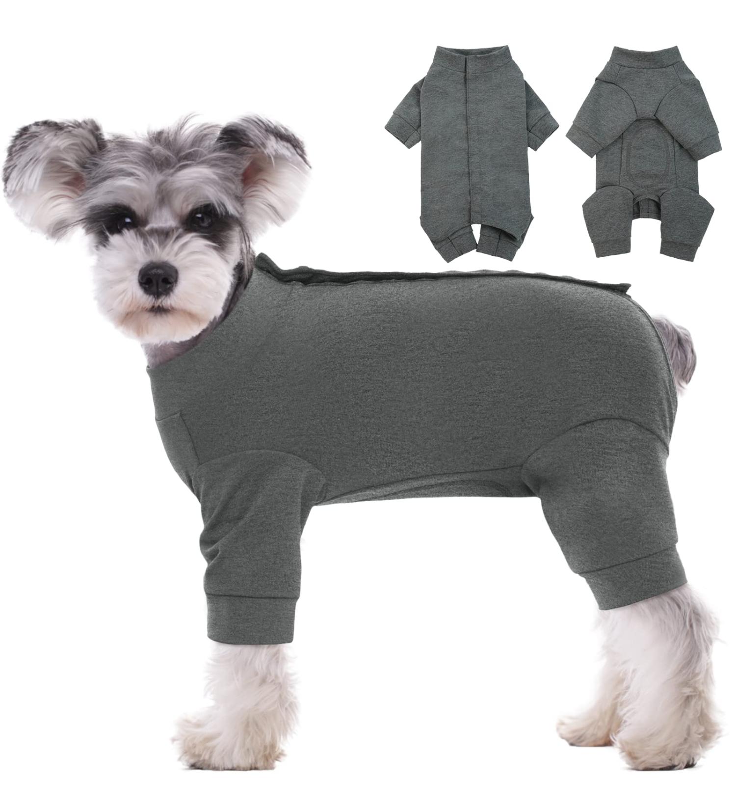 Kuoser XL Gray Medical Dog Body for Post-Op Recovery | Anti-Licking Wound Protection | Comfortable Dog Pajamas After Castration - Buy Online on GoSupps.com