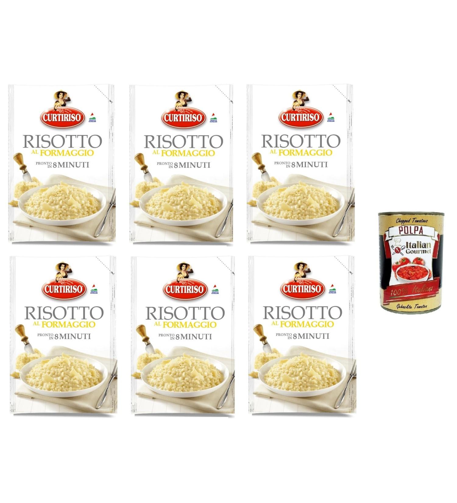 Curtiriso Parmigiana Risotto Cheese ready in 8 minutes Parmigiana Cheese Risotto ready in 8 minutes 6 x 175 g + Gourmet Italian Pulp 400 g - Buy Online on GoSupps.com