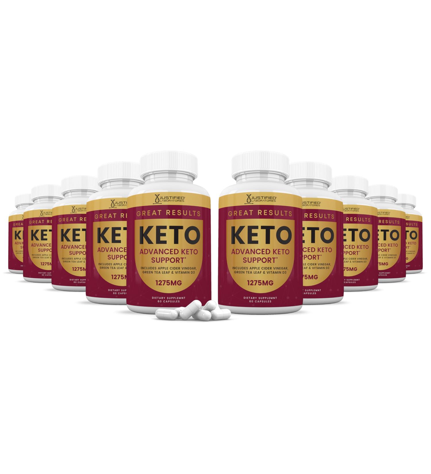 Justified Laboratories Great Results Keto ACV Pills 1275MG Formulated with Apple Cider Vinegar Keto Support Blend 60 Capsules (10 Bottles) - Buy Online on GoSupps.com