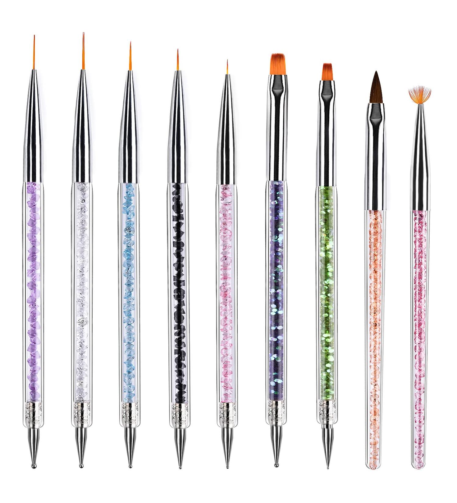 TOCOLES 9PCS Nail Art Brushes Set for Home and Salon Use - Nail Liner Brush, Dotting Pens Included - Buy Online on GoSupps.com