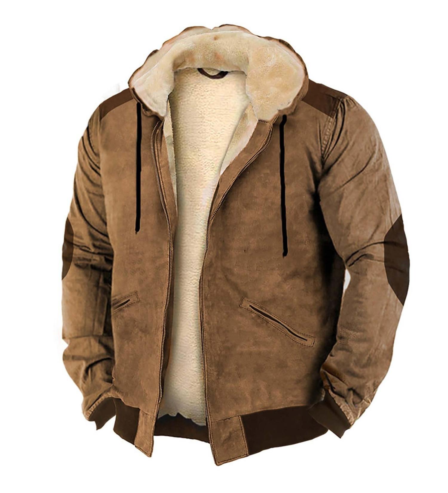 Hanxiulin Fluffy Fleece Plush Jacket for Men | Warm Zipper Wool Winter Coat | Oversized Autumn Fleece Jacket - Buy Online on GoSupps.com
