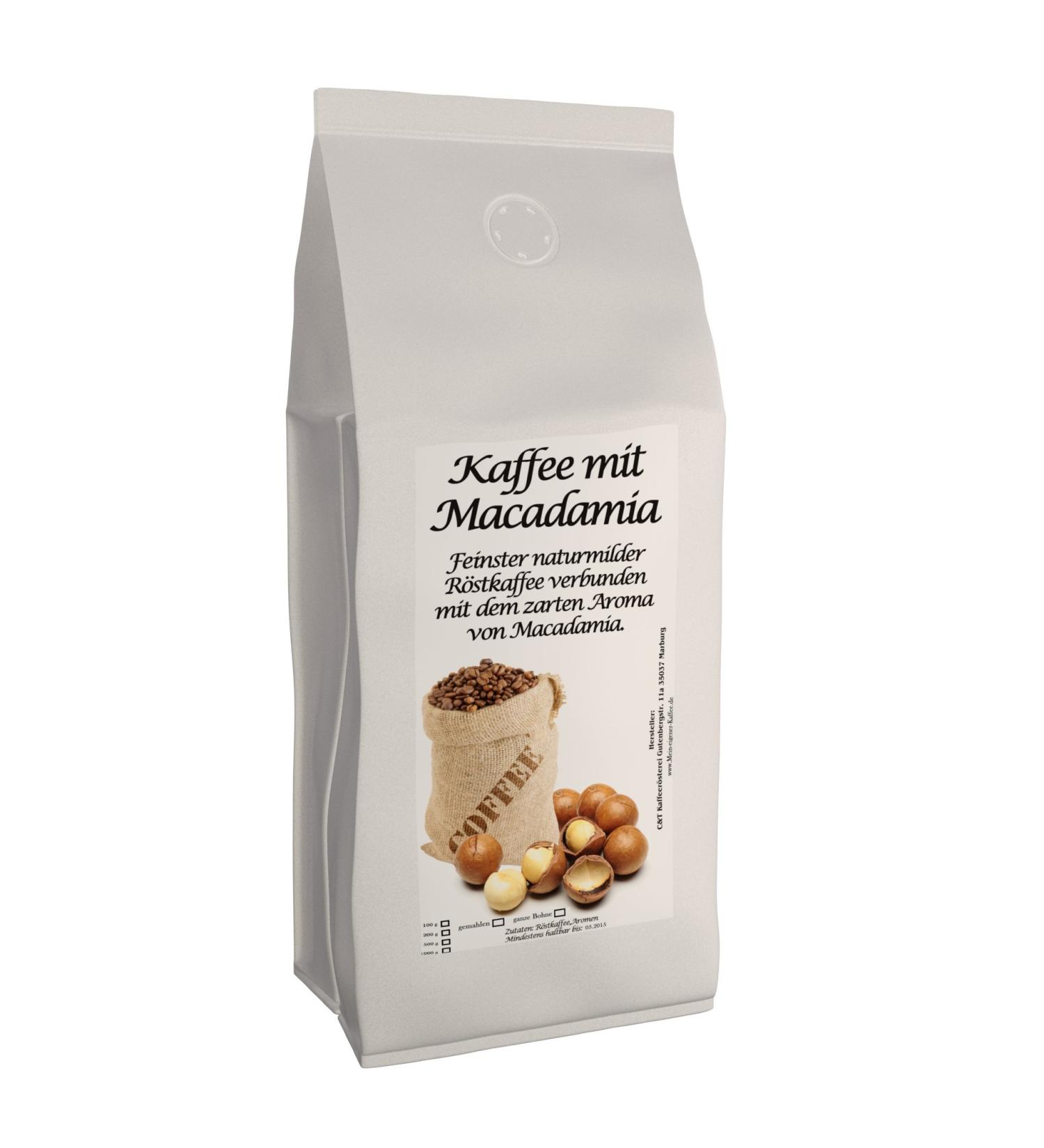 Aromatic Coffee Flavored Coffee Macadamia 1000g Premium Coffee Smooth and Fresh Roasted Yourself - Buy Online on GoSupps.com