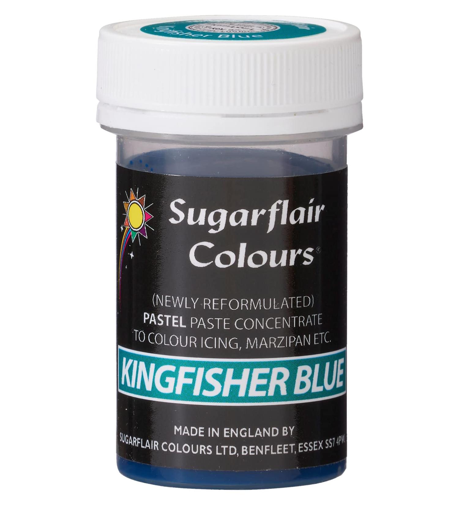 Sugarflair Kingfisher Blue Pastel Food Colouring Paste Highly Concentrated for Use with Sugar Pastes Buttercream Royal Icing or Cake Mix Subtle Colour Dye - 25g