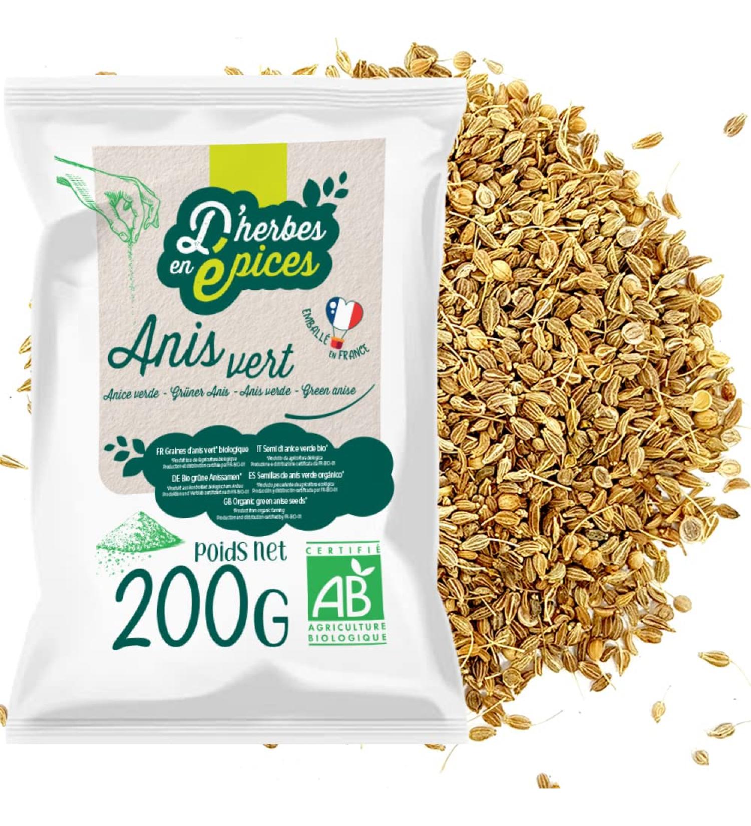 herbes en pices DHERBES AND EPICES Green anise 200g Bulk Organic Herbal Tea and Infusion Certified organic - Buy Online on GoSupps.com