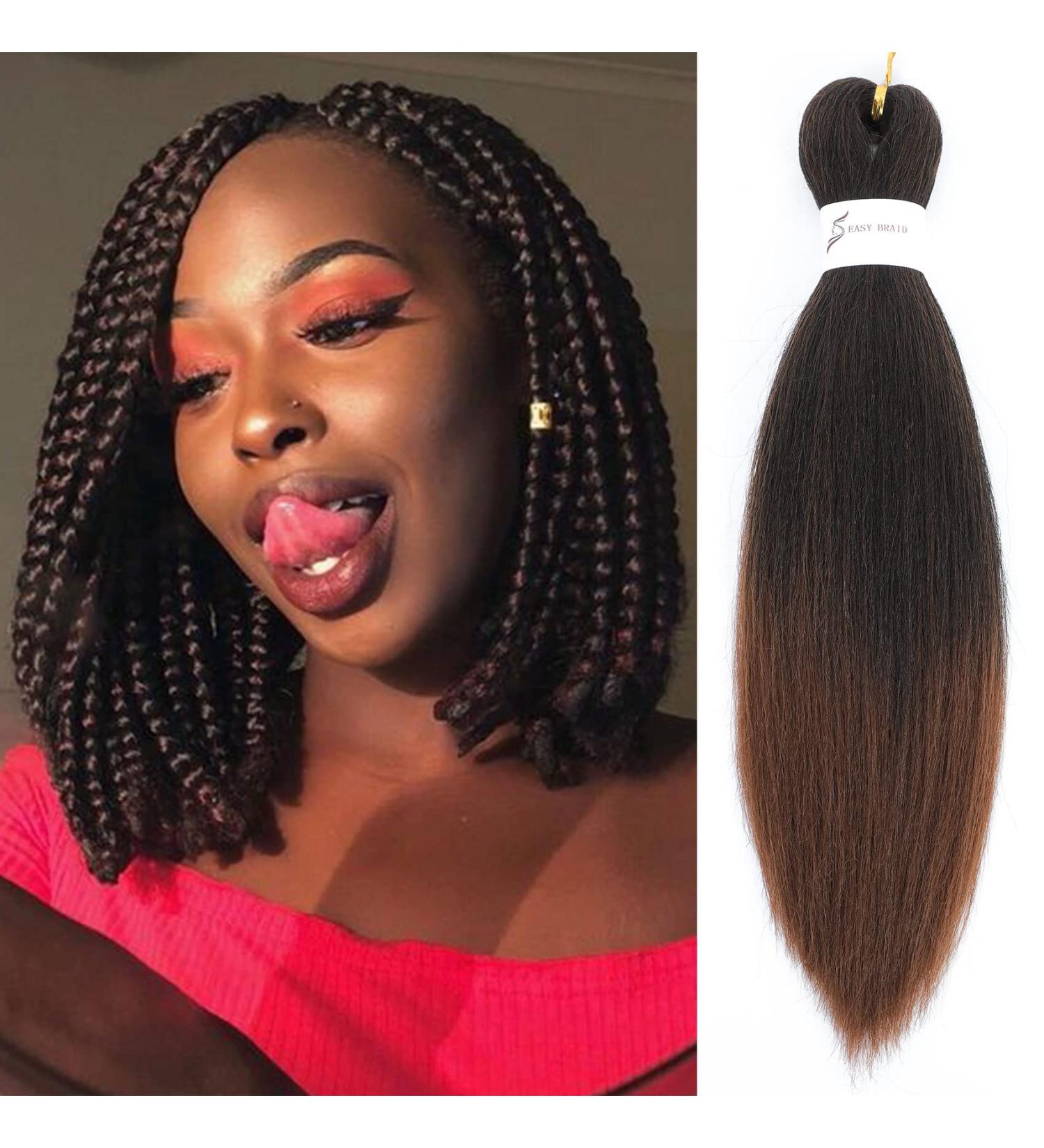 14 Inch Pre Stretched Braiding Hair 8 Packs Yaki Texture Professional Crochet Hair - Itch Free, Hot Water Setting, Short Synthetic - 1B/30 Color - Buy Online on GoSupps.com