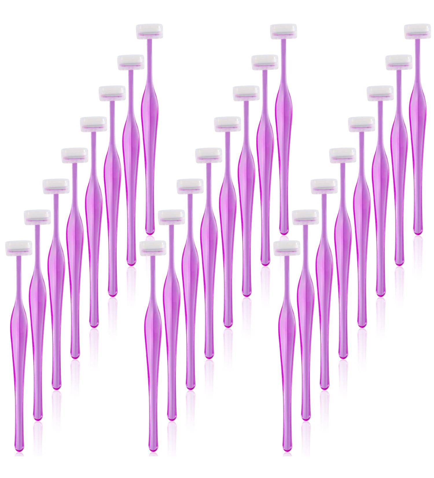 ANCIRS 24 Pack Eyebrow Trimmer Razors for Women - Stainless Steel T Shape Shaver Tool for Eye Brow - Facial Makeup Kit in Purple and Pink - Buy Online on GoSupps.com