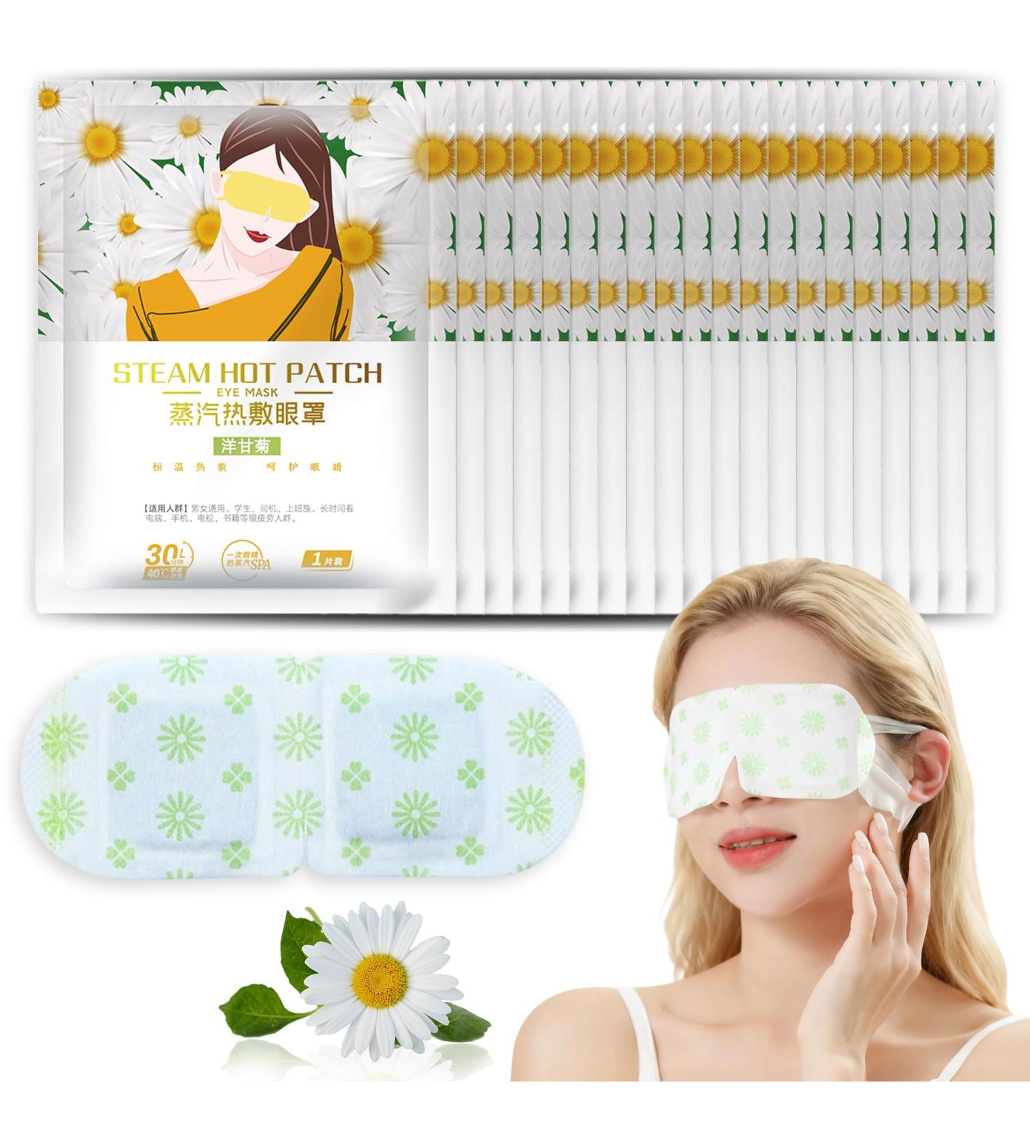  Guidre Pack of 20 heated steam eye masks - Hot compress aid for eyes - Steam sleep mask for puffy eyes - Relaxation and dark circles - Eye care - Buy Online on GoSupps.com