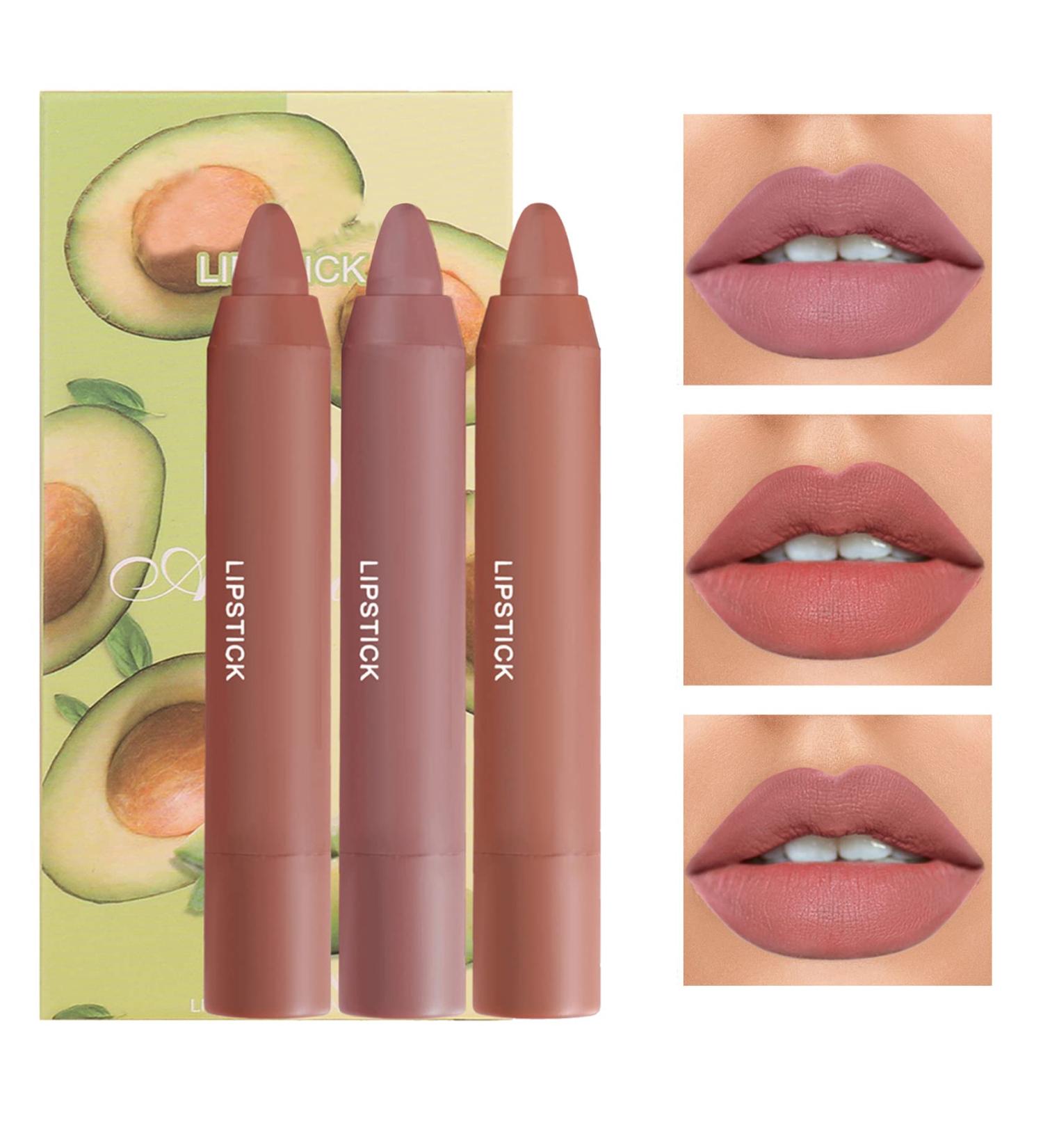 Fusang 3Pcs Nude Matte Lipstick Set - Long Lasting & Nourishing Lipgloss Set (Set B) - Buy Online on GoSupps.com