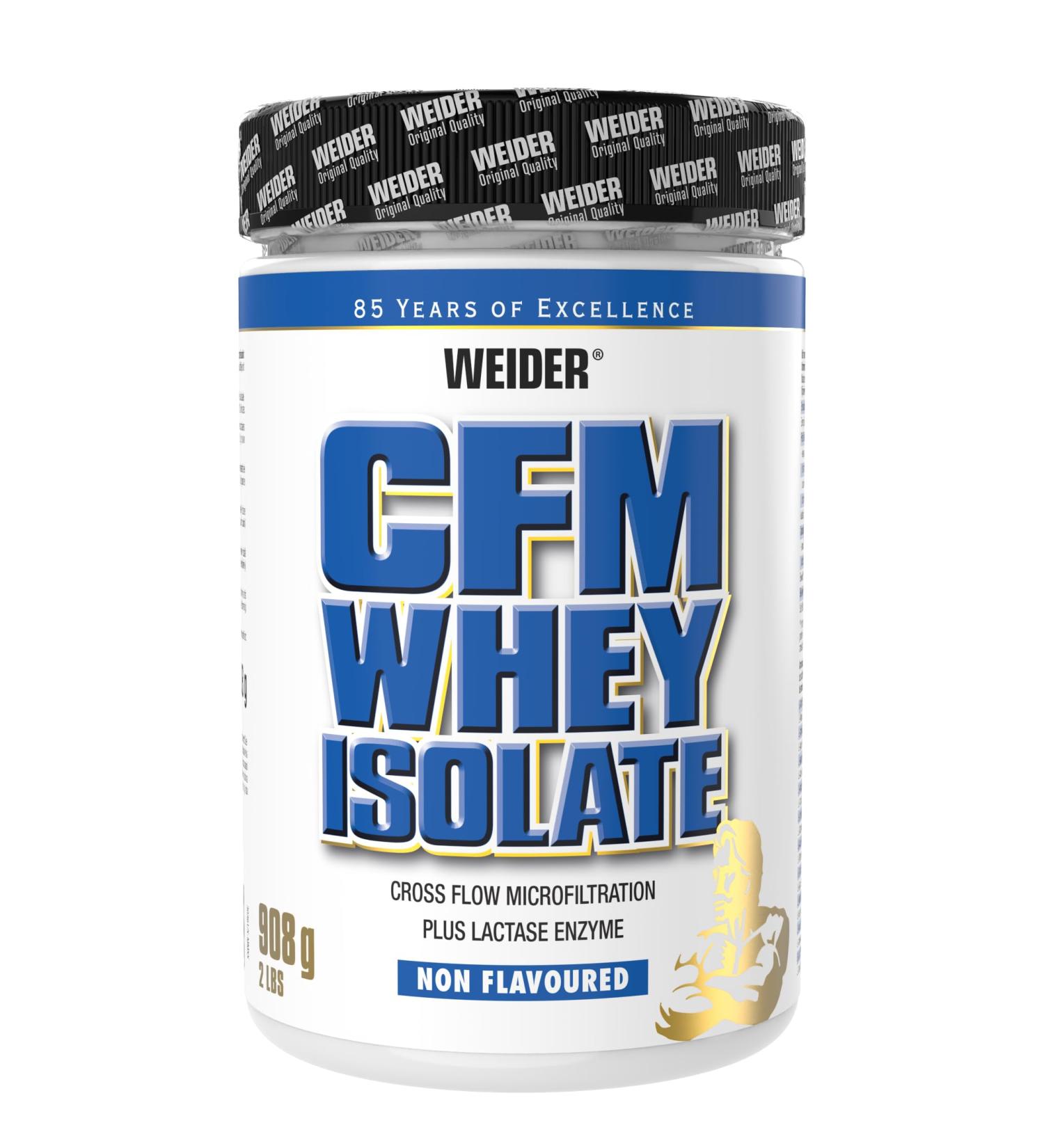 Weider CFM Whey Protein Isolate - 90% Protein Tasteless Lactose-Free 908g | High-Quality Isolate for Smoothies & Shakes - Buy Online on GoSupps.com