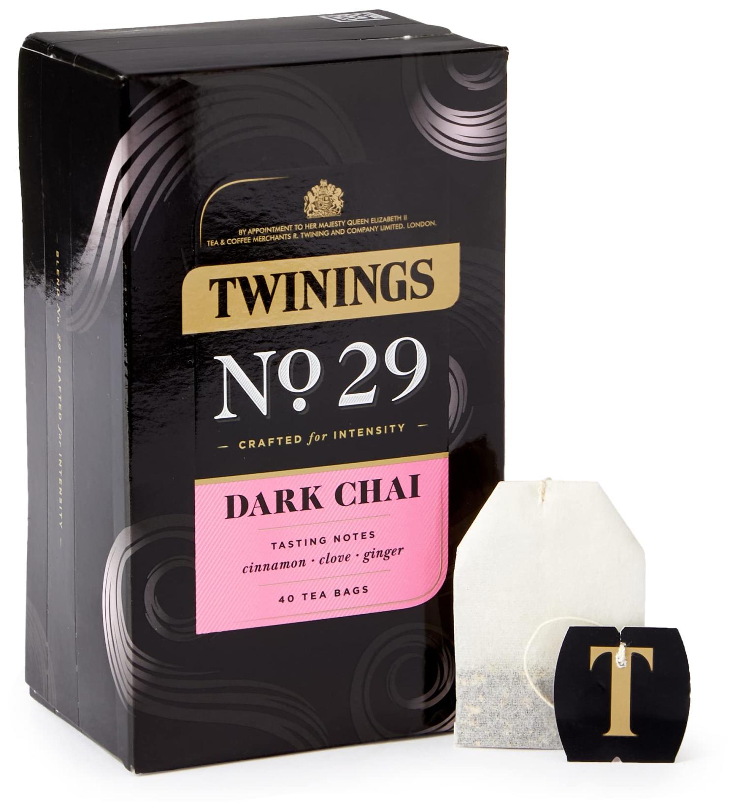Twinings Dark Chai Tea Bags - 40 Count (Pack of 1) - Authentic Spiced Blend - Buy Online on GoSupps.com