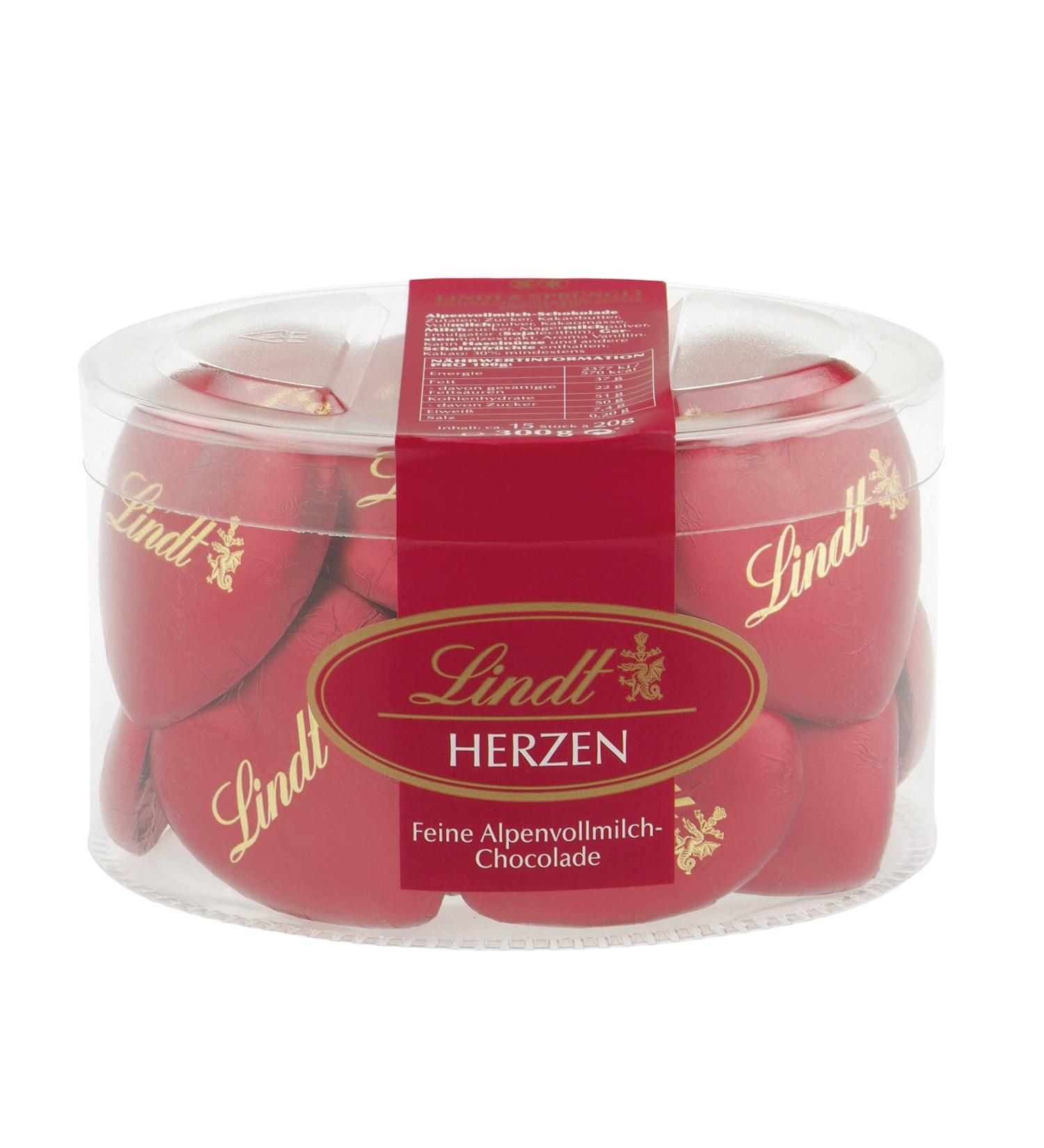 Buy Lindt Full Milk Chocolate Hearts 300g | 15 Delicate Alpine Melts | Perfect Chocolate Gift in Red Heart Shape - Shop Internationally! - Buy Online on GoSupps.com
