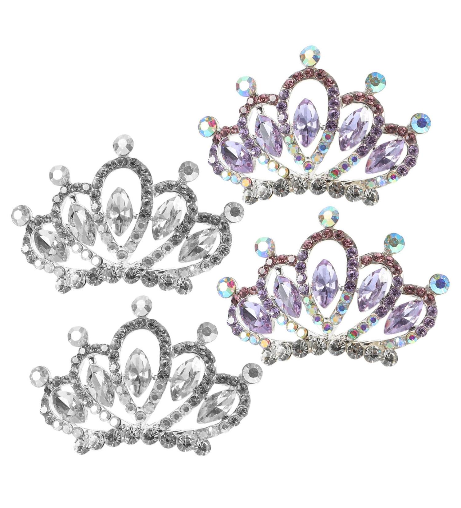 Beaupretty 4 Pieces Princess Tiara Crown Comb Rhinestone Tiara Hair Comb Mini Crystal Hair Clip Rhinestone Crown Hair Comb Hair Accessories for Girls - Buy Online on GoSupps.com