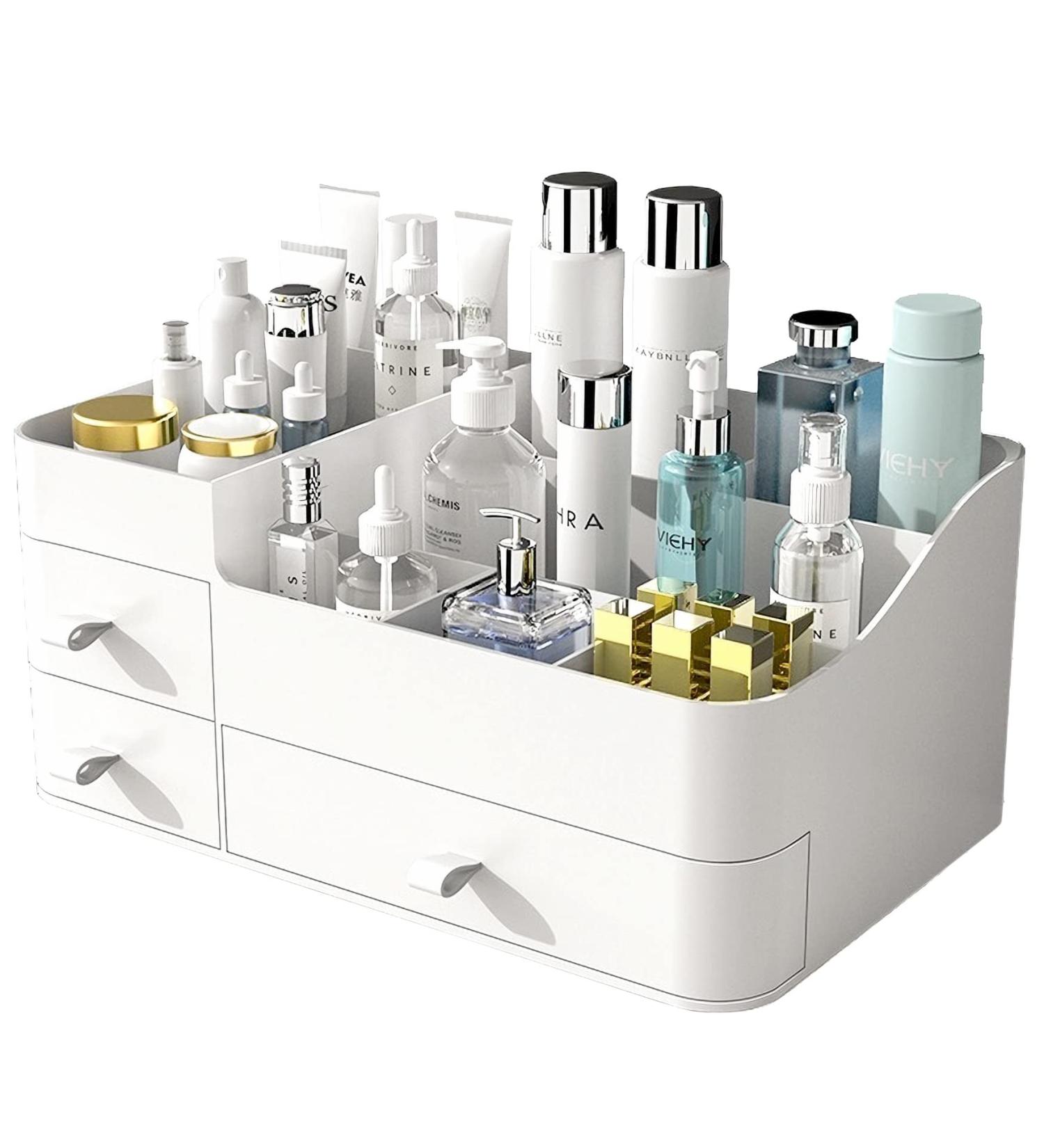 Large Makeup Organizer with Drawers for Vanity - Cosmetics & Skin Care Storage - White X-Large - Buy Online on GoSupps.com