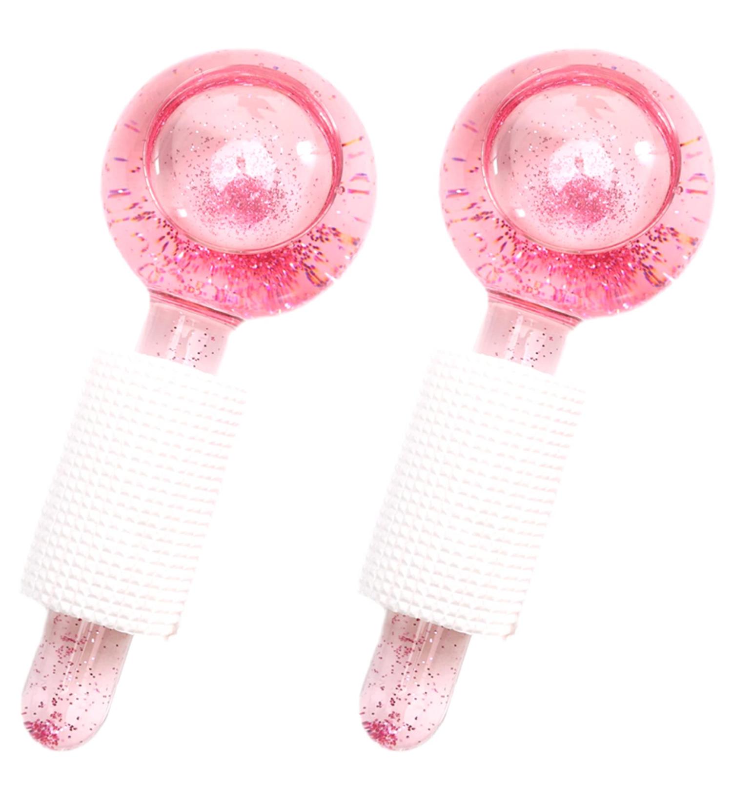 2PCS Pink Ice Globes for Facial Massager Tools - Tighten Skin, Reduce Puffy Eyes & Wrinkles - Daily Beauty Routine for Face, Neck & Eyes - Buy Online on GoSupps.com